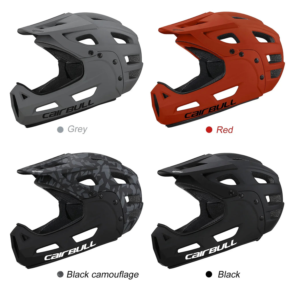 CAIRBULL Full Face Bike Helmet Adult Cycling Helmet with Detachable Chin Guard and Visor for Mountain Biking