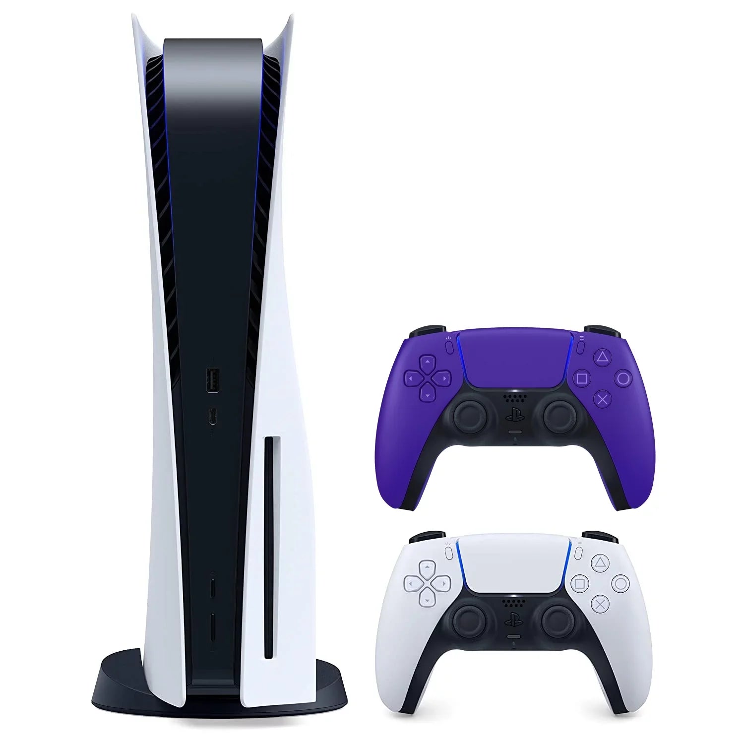 Sony Playstation 5 Disc Version (Sony PS5 Disc) with Extra DualSense Controller - Galactic Purple Bundle