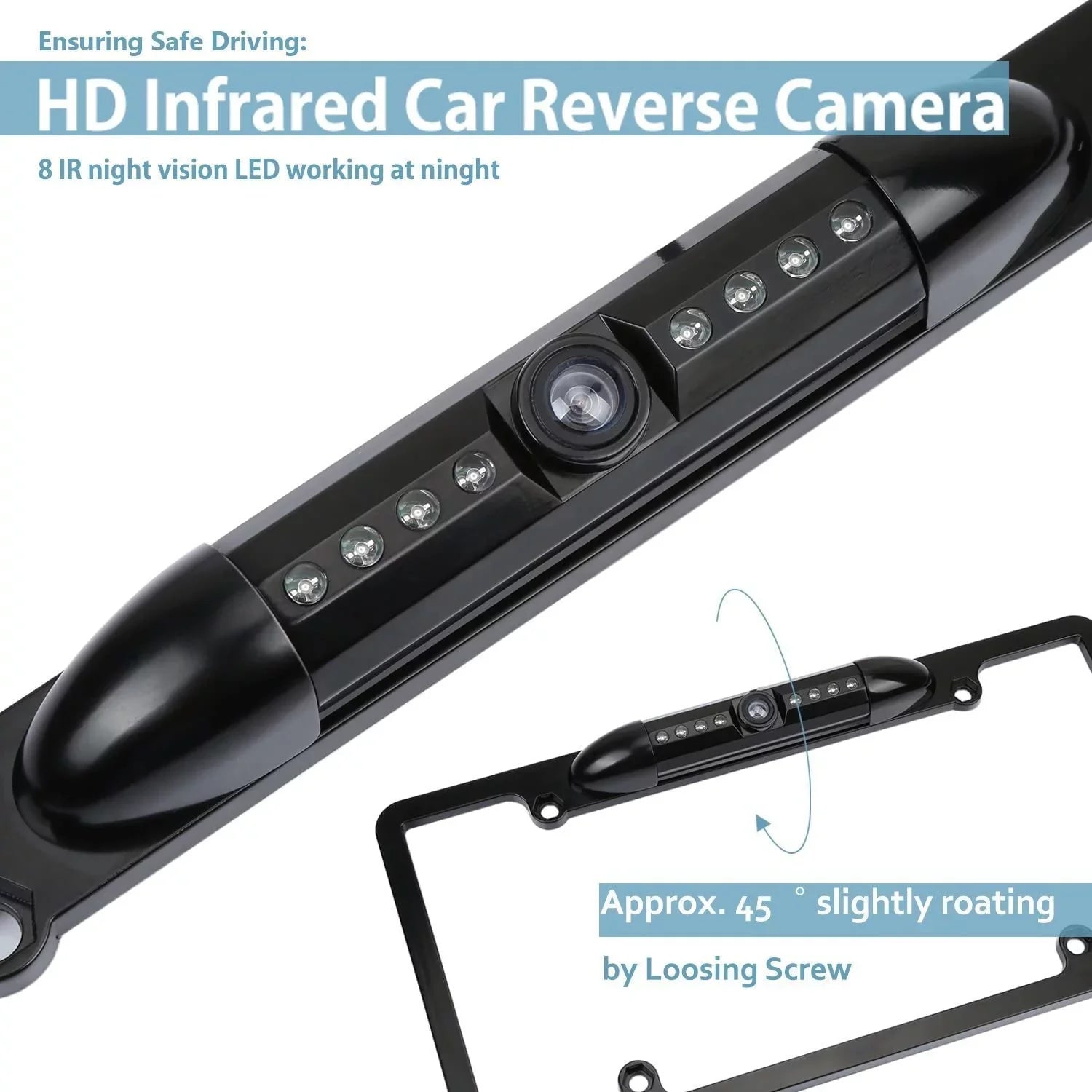 CAM115 Backup Camera Frame License Plate Matching with Clarion, Dual, BOSS, Jensen, Stinger, Pioneer, SoundStream, Sony, Kenwood, JVC, Rockford Fosgate,