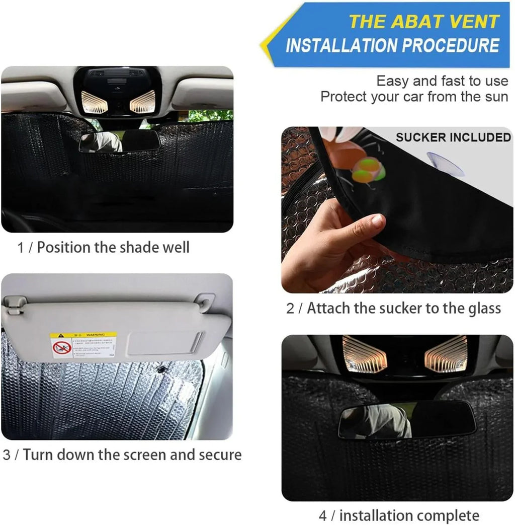 Hyjoy 55x27.6in Dragonfly Car Windshield Sun Shield Shade Foldable Sunshade for Blocks UV Rays Protector-Keeps Your Vehicle Cool for Most Sedans SUV Truck