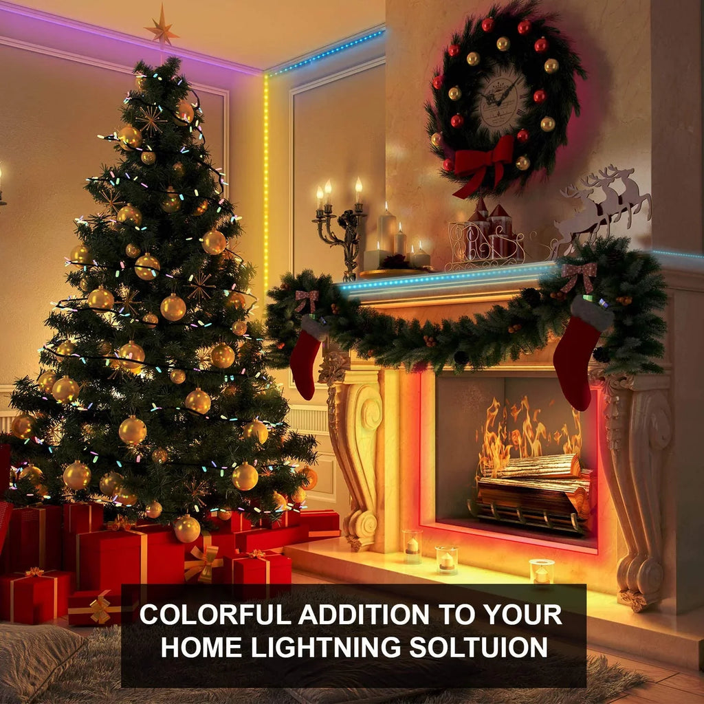WBM Smart LED Color Changing Strip Light For Bedroom, App Remote Control, 32.8 Ft