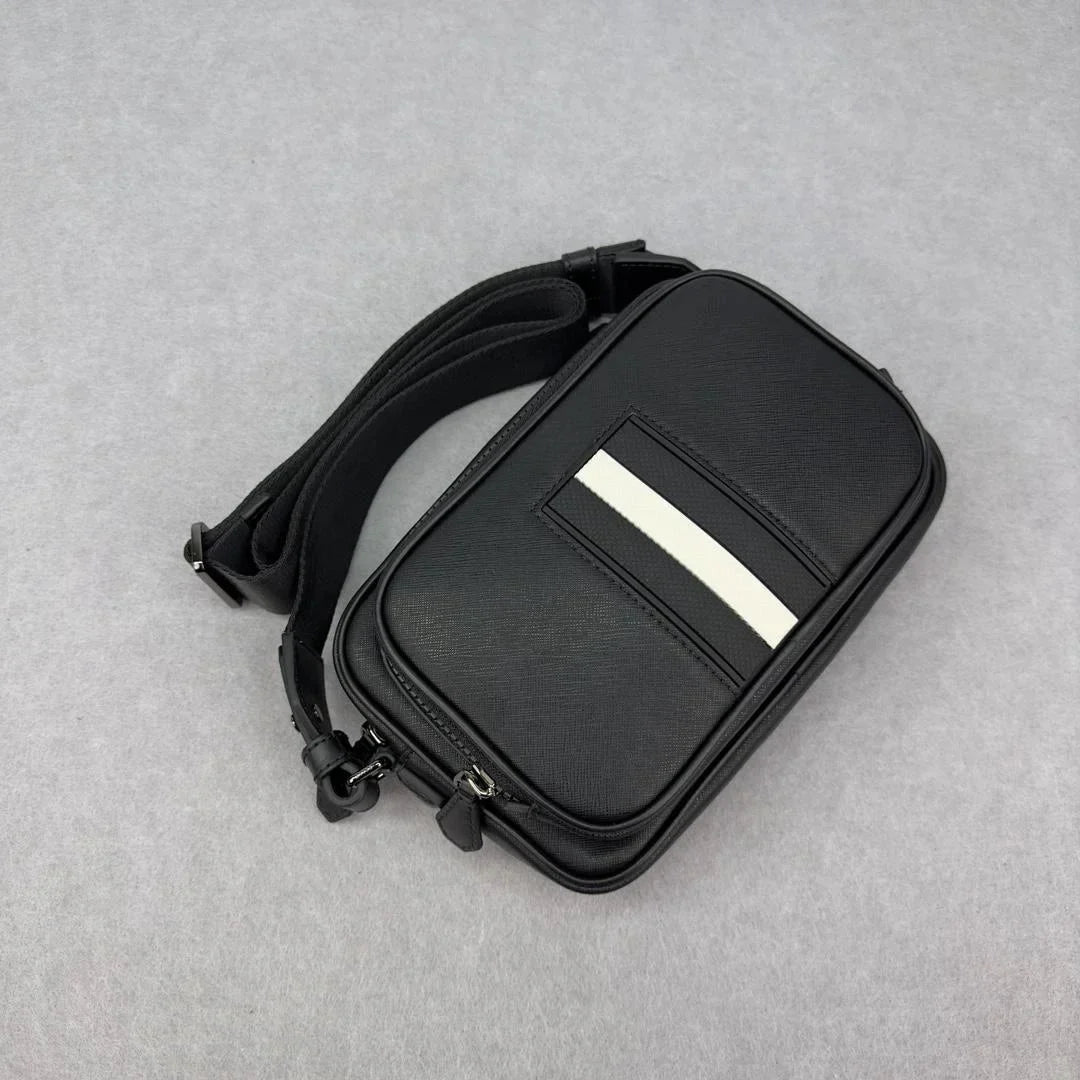 Luxury B Style Shoulder Bag Men's Casual Business Commuter Shoulder Bag Crossbody Bag Genuine Leather High Grade Chest Bag