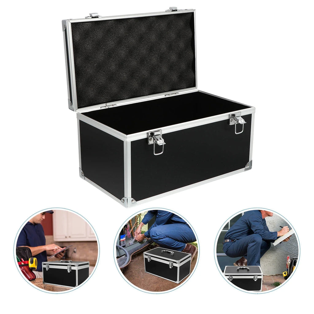 Homemaxs Case Hard Box Tool Camera Shell Briefcase Portable Carrying Equipment Shockproof Aluminum Safety Audio Household