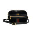 Pre-Owned GUCCI Gucci Ophidia Sherry Line GG Hardware Suede Enamel Leather Genuine Mini Shoulder Bag Black (Good)