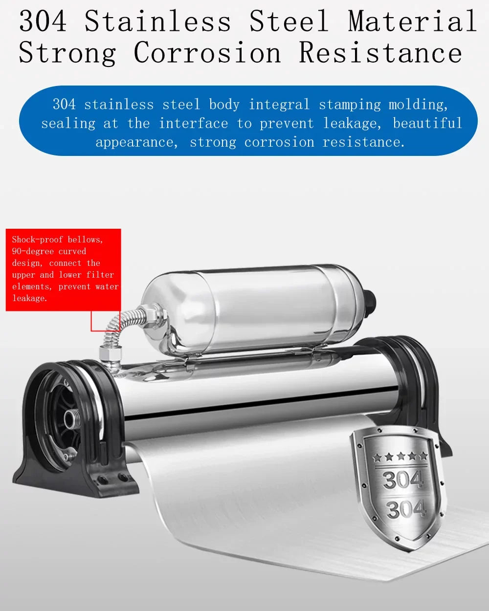 INTSUPERMAI Water Filter Water Purification Parent-child Formula Household Stainless Steel 1000L/H