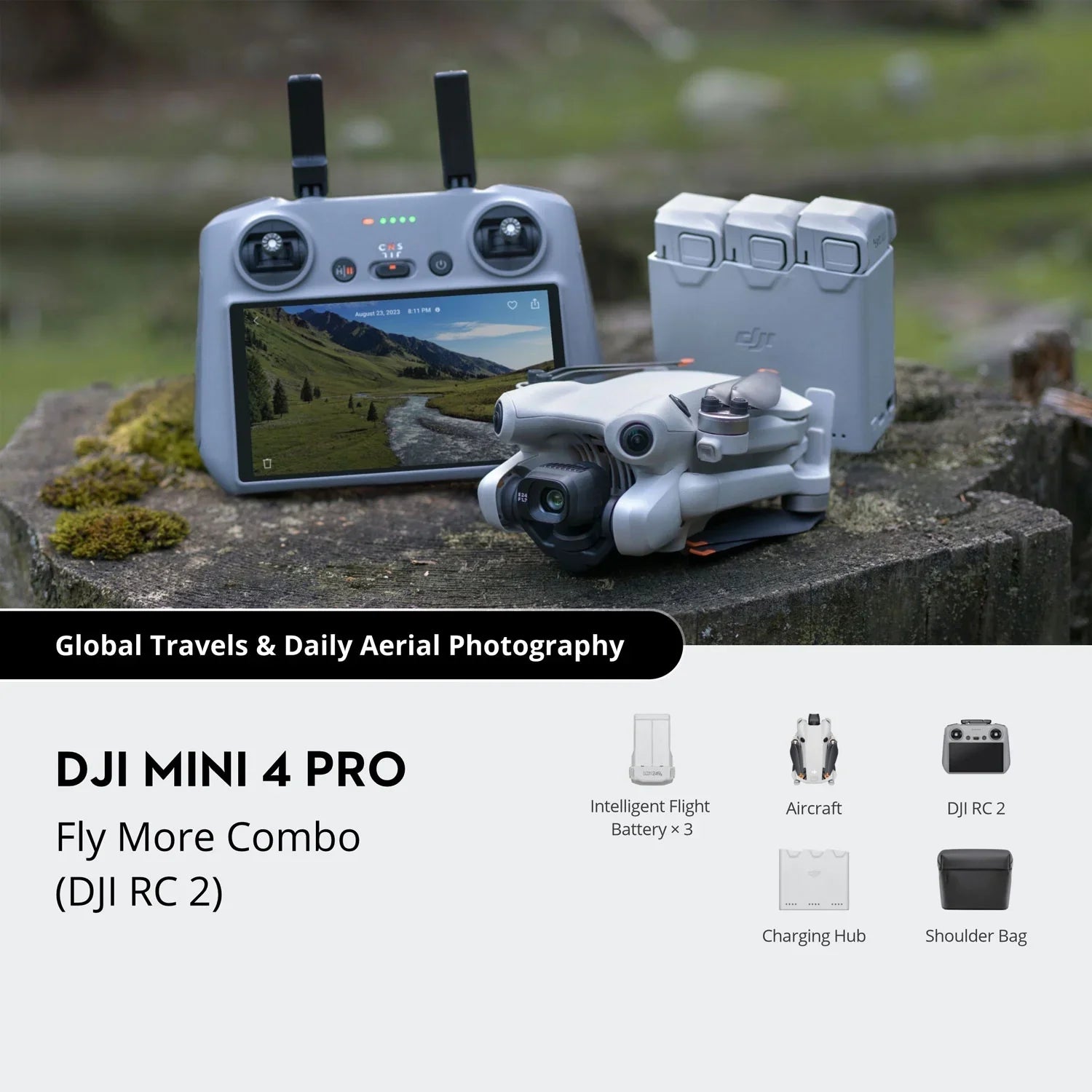 DJI Mini 4 Pro 4K HDR Drone Fly More Combo with RC 2 Remote Kit CP.MA.00000735.01