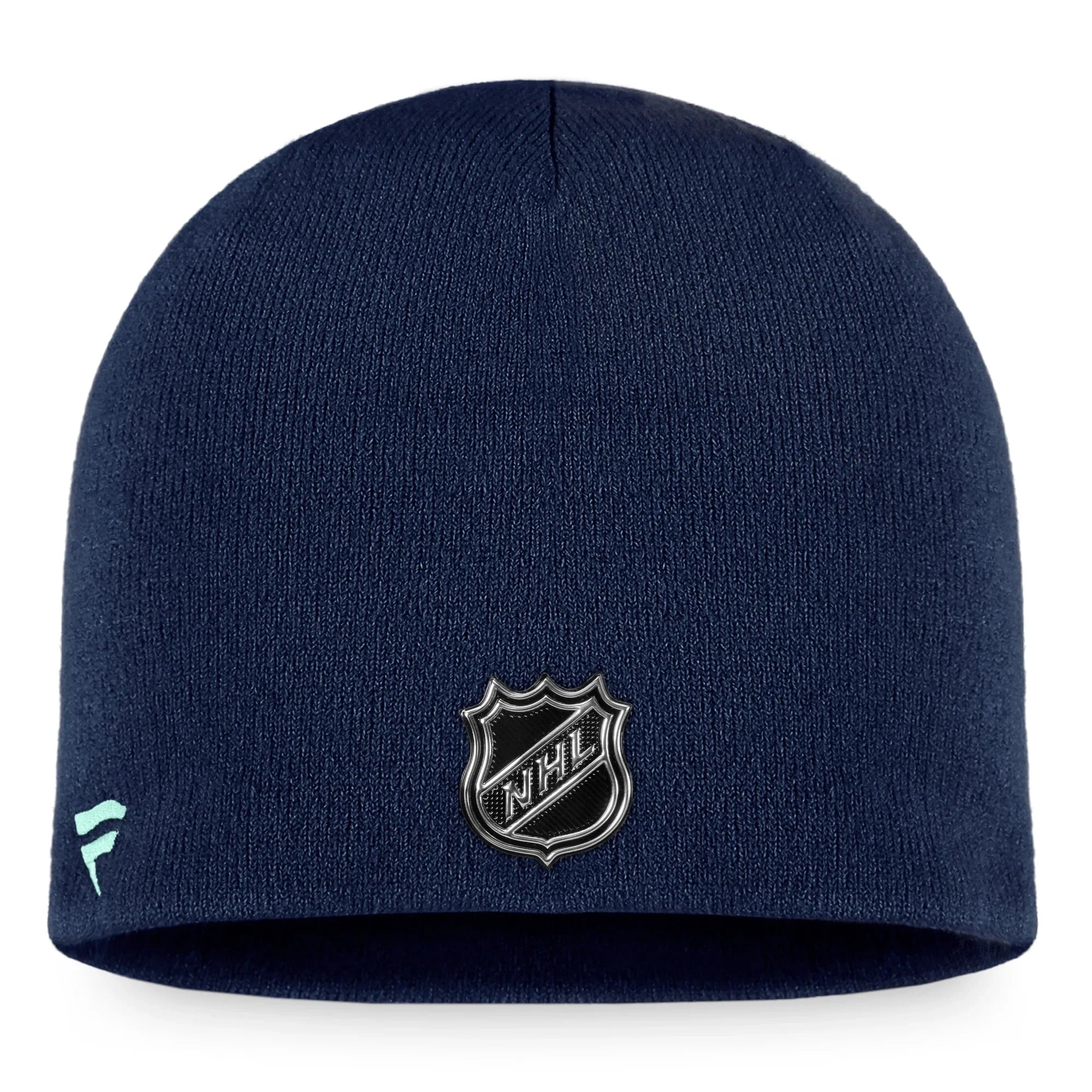 Men's Fanatics Branded Deep Sea Blue Seattle Kraken 2022 Training Camp Authentic Pro Beanie - OSFA