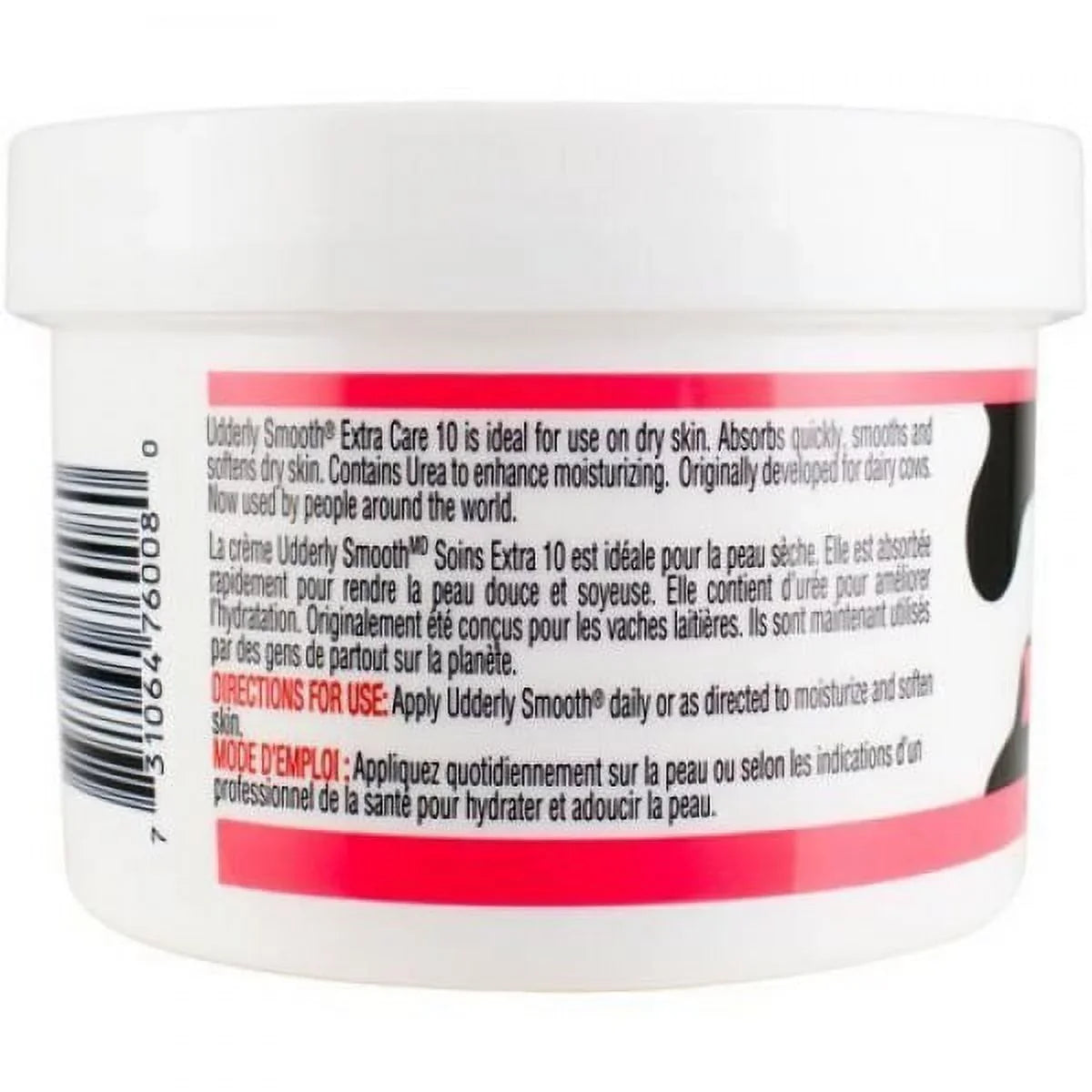 2 Pack Udderly Smooth Extra Care Cream Unscented with Urea 8 Oz Each