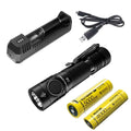 Combo: NITECORE E4K Next generation Flashlight - 4400Lm w/NL2140 and NL2150HPR Batteries +UI1 USB Charger and Eco-Sensa USB Cord