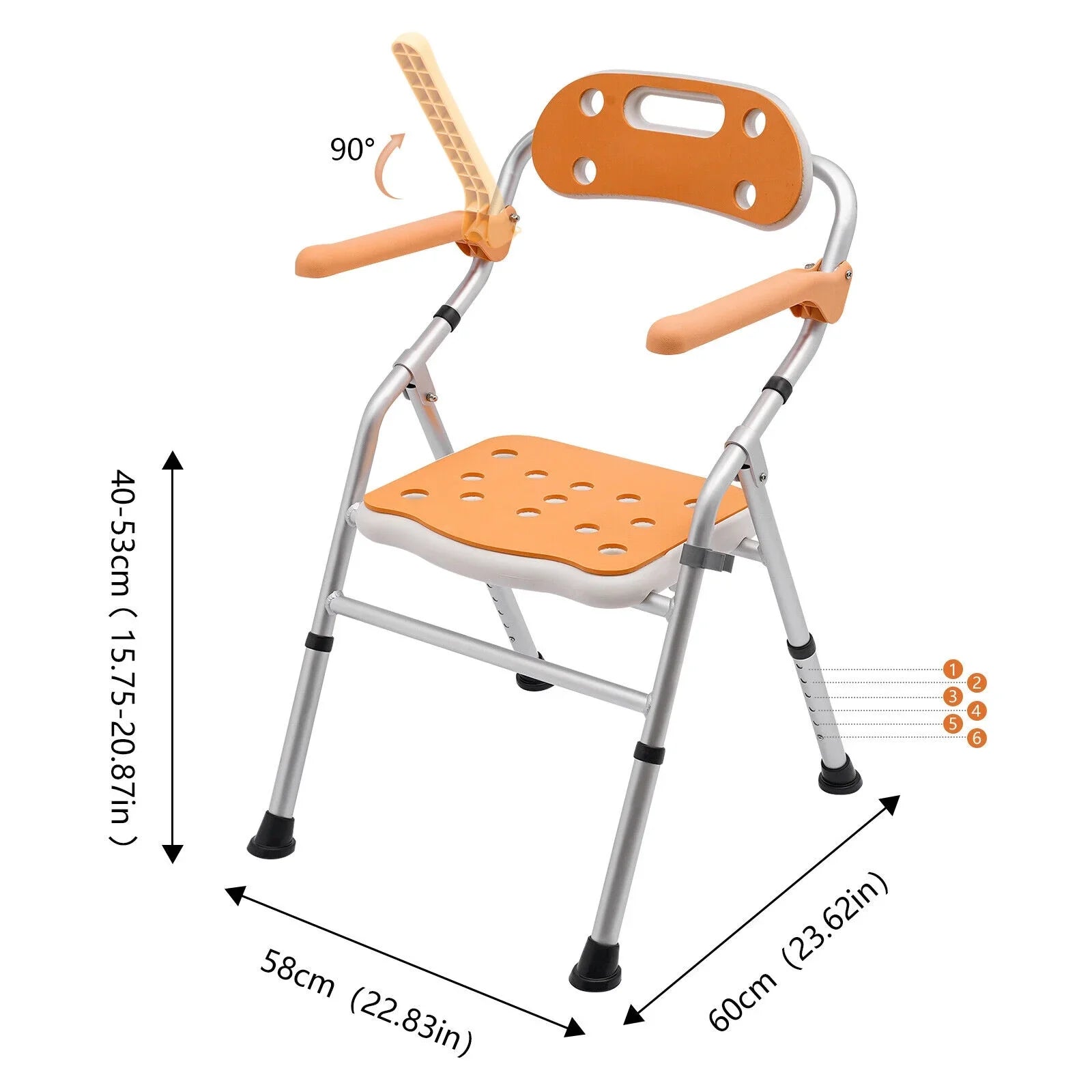 330lb Shower Stool Seat Tub Bench Folding Bath Chair for Seniors Handicap Adults