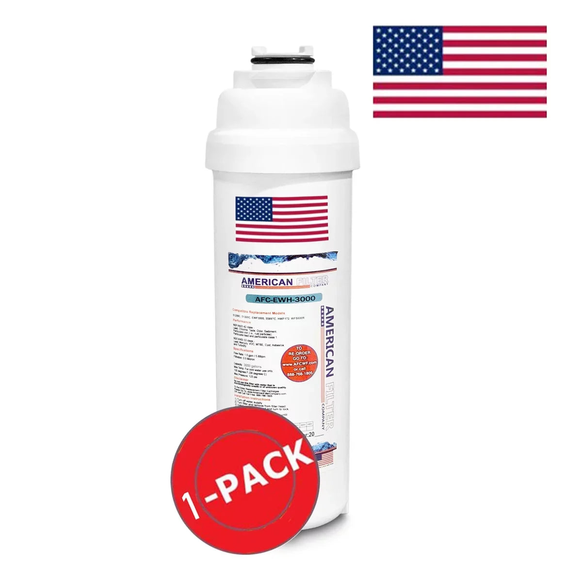AFC Brand , Water Filters , Model # AFC-EWH-3000 , Matching with Elkay® LMABFTL8WSLK - 1 Pack - Made in U.S.A.