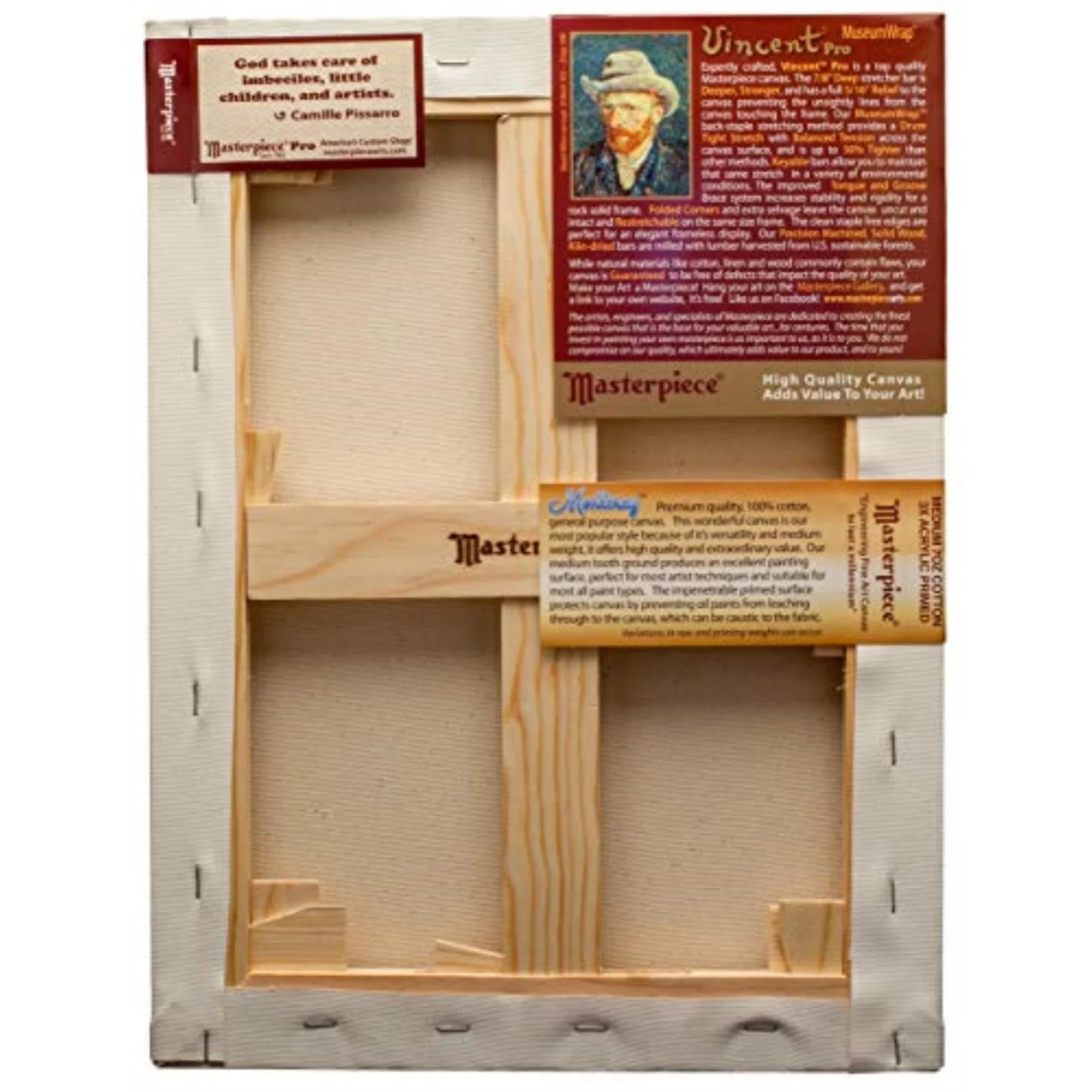 Masterpiece Artist Canvas 41053 Vincent PRO 7/8" Deep, 22" x 28", Cotton 10.5oz - 3X - Monterey Most Popular