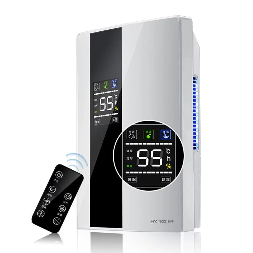 TOOL1SHOoo Portable 2200ml Ultra Quiet Dehumidifier with LCD and Remote Water Tank Dehumidifier
