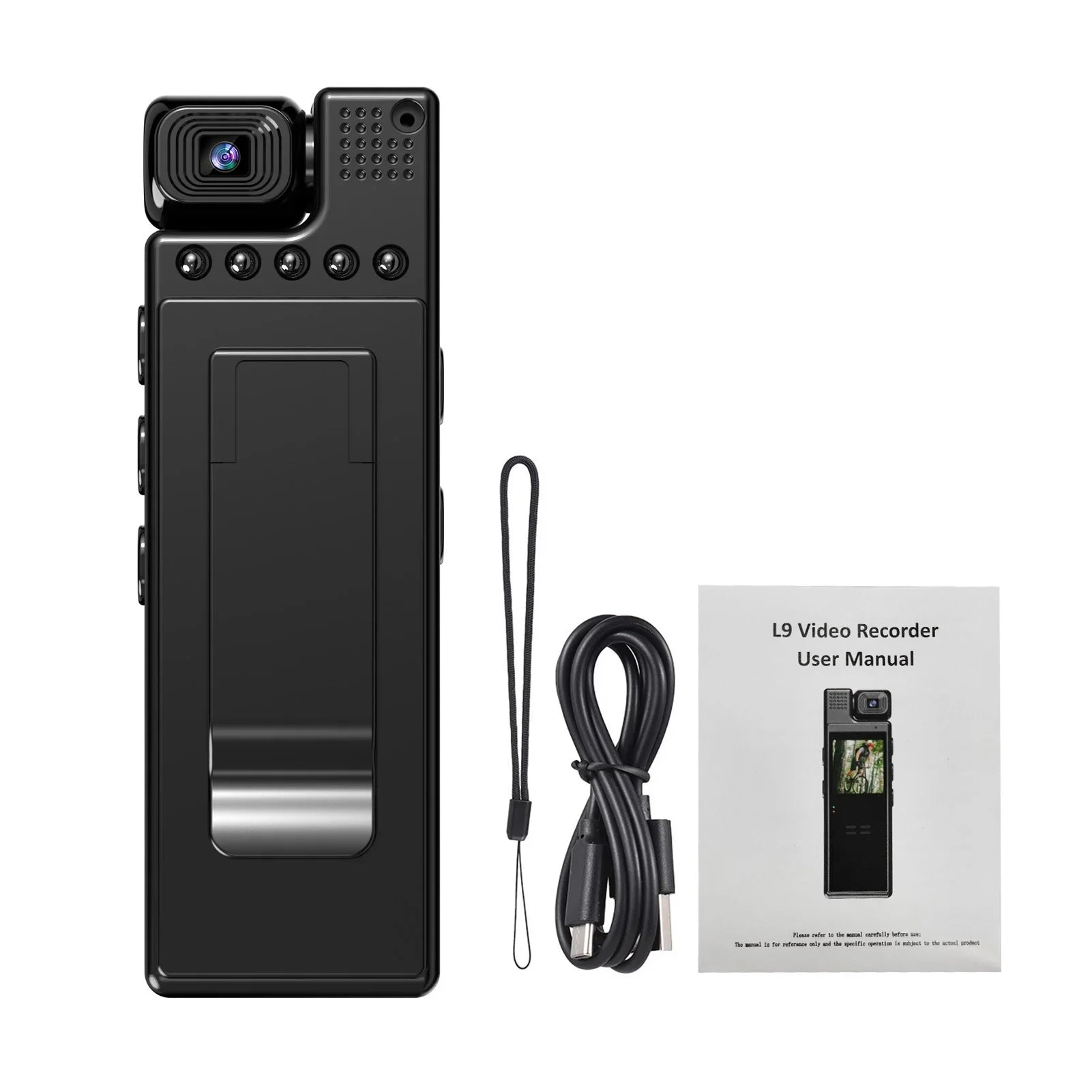 GoolRC Body Camera with Audio and Video Recording, 180°Lens Rotatable, 6 Hour Battery Life, WiFi, 1.3in TFT Screen, Night Vision Document Your Day