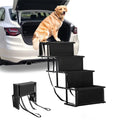 Sunb Foldable Pet Stairs Ramp,Metal Frame Portable 4 Steps Nonslip Stairs,Lightweight for High Beds,Trucks,SUV,Car