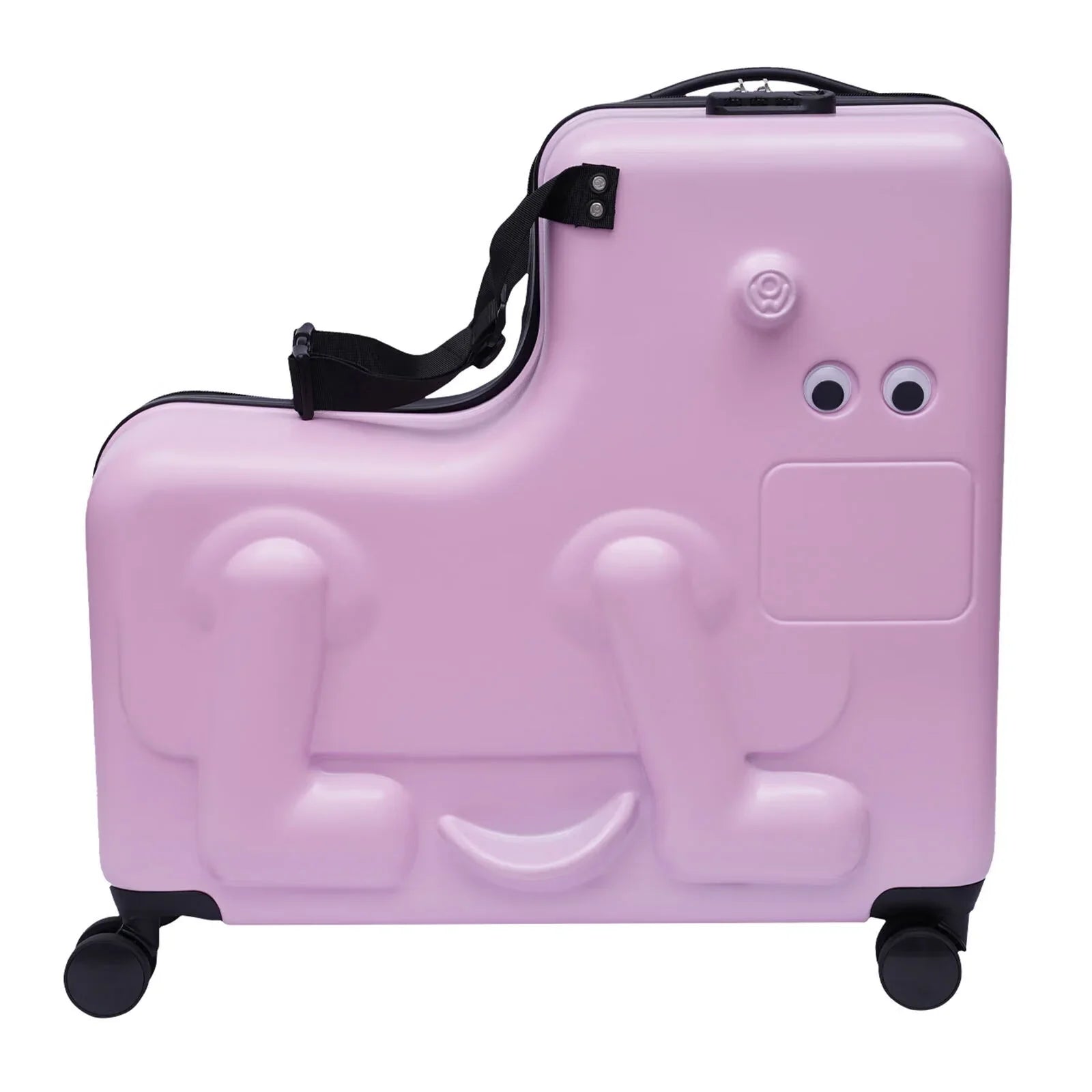 Wuzstar 24" Kid's Ride-on Travel Suitcase Portable Universal Wheel Waterproof Luggage,ABS+PC Aged 4-12 Years(Pink)