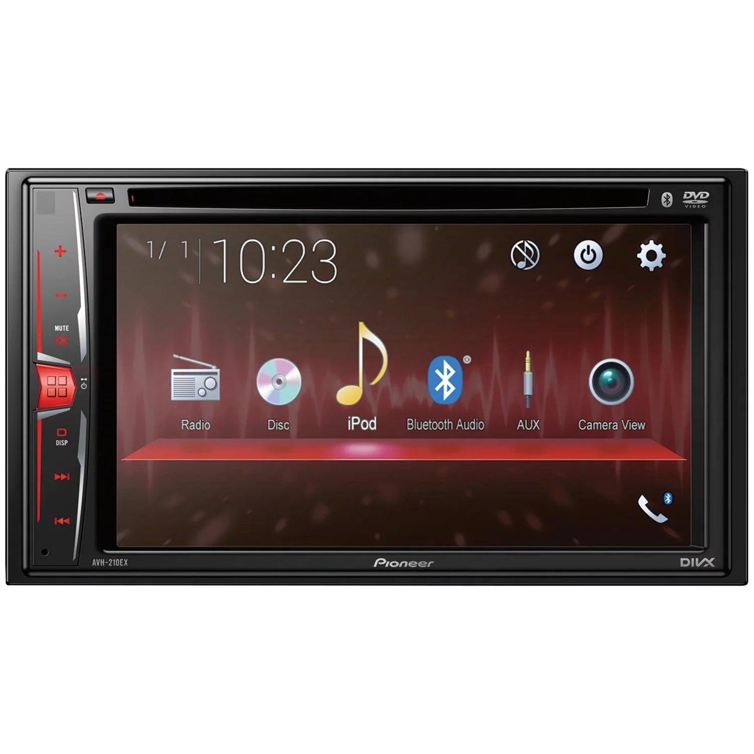 Pioneer AVH-210EX 6.2" Double-DIN In-Dash Car Stereo DVD Receiver with Bluetooth