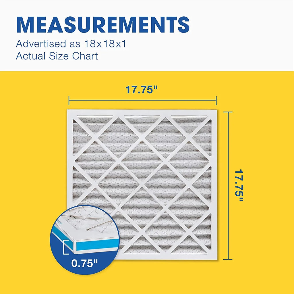 Aerostar Pleated Air Filter, MERV 13, 18x18x1, Pack of 6, Made in the USA