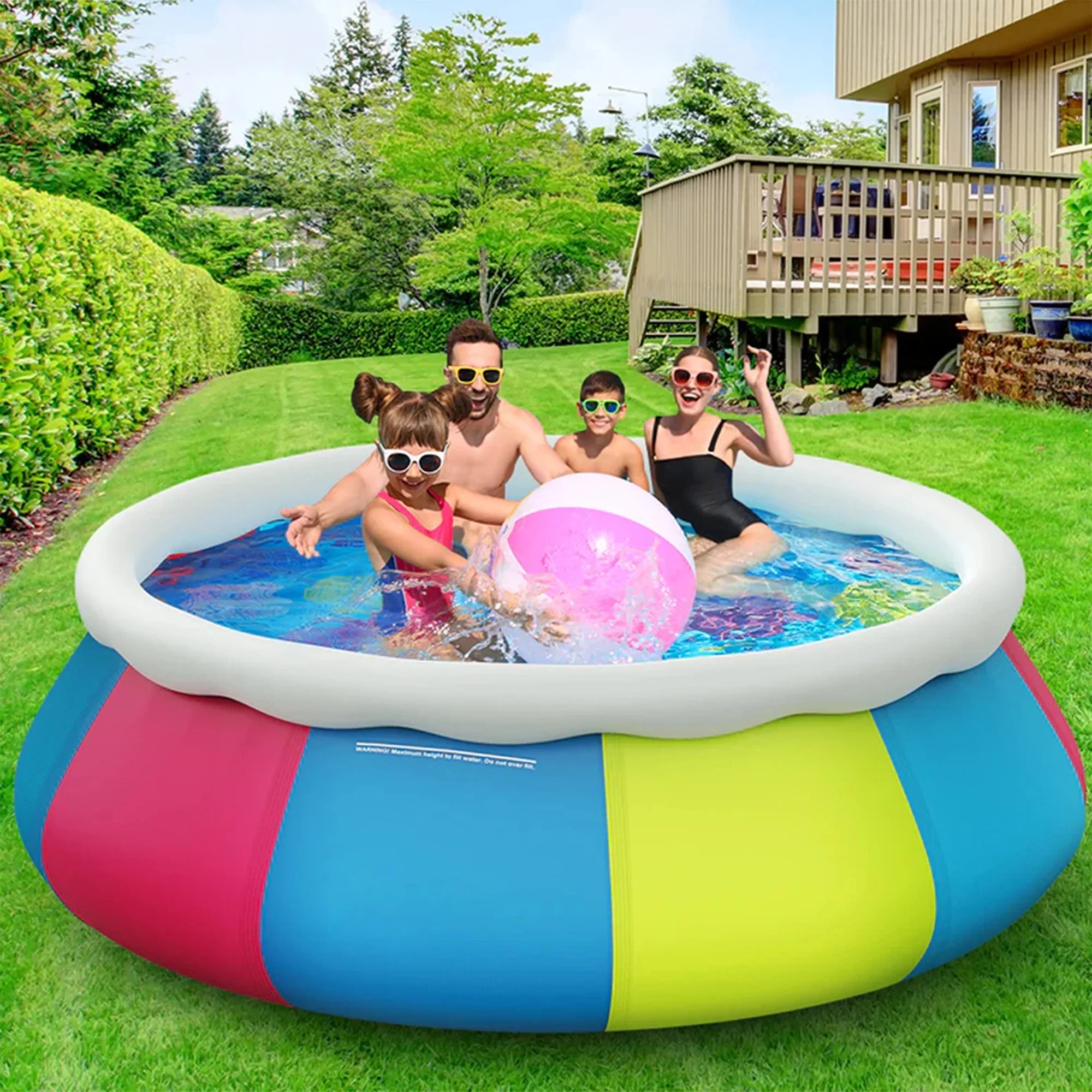 Inolait Inflatable Pool Full-Sized Family Lounge Pools Thicker abrasion Durable material ,120" x 72" x 22"