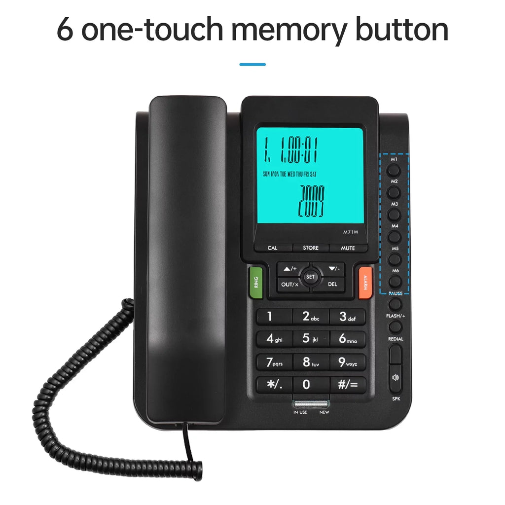 Black Bisofice Landline Phone with Hands Free, Redial, and Speed Dial for Business Hotel