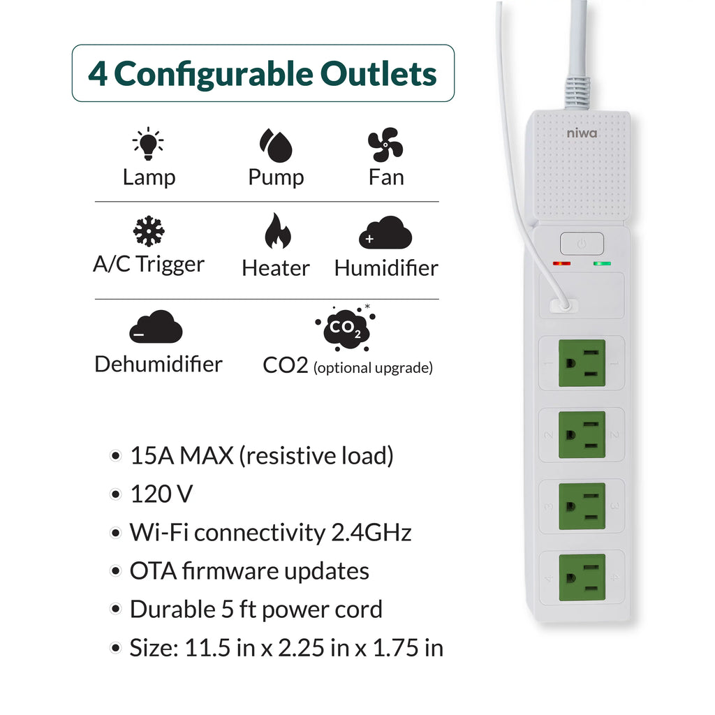 Niwa CO2 Sensor, Suitable with All Grow Hub Models & NOT an Independent Sensor. CO2 Sensor Comes with All preexisting Niwa Readings (VPD, Temperature, Humidity, Dew Point & Light Level).…