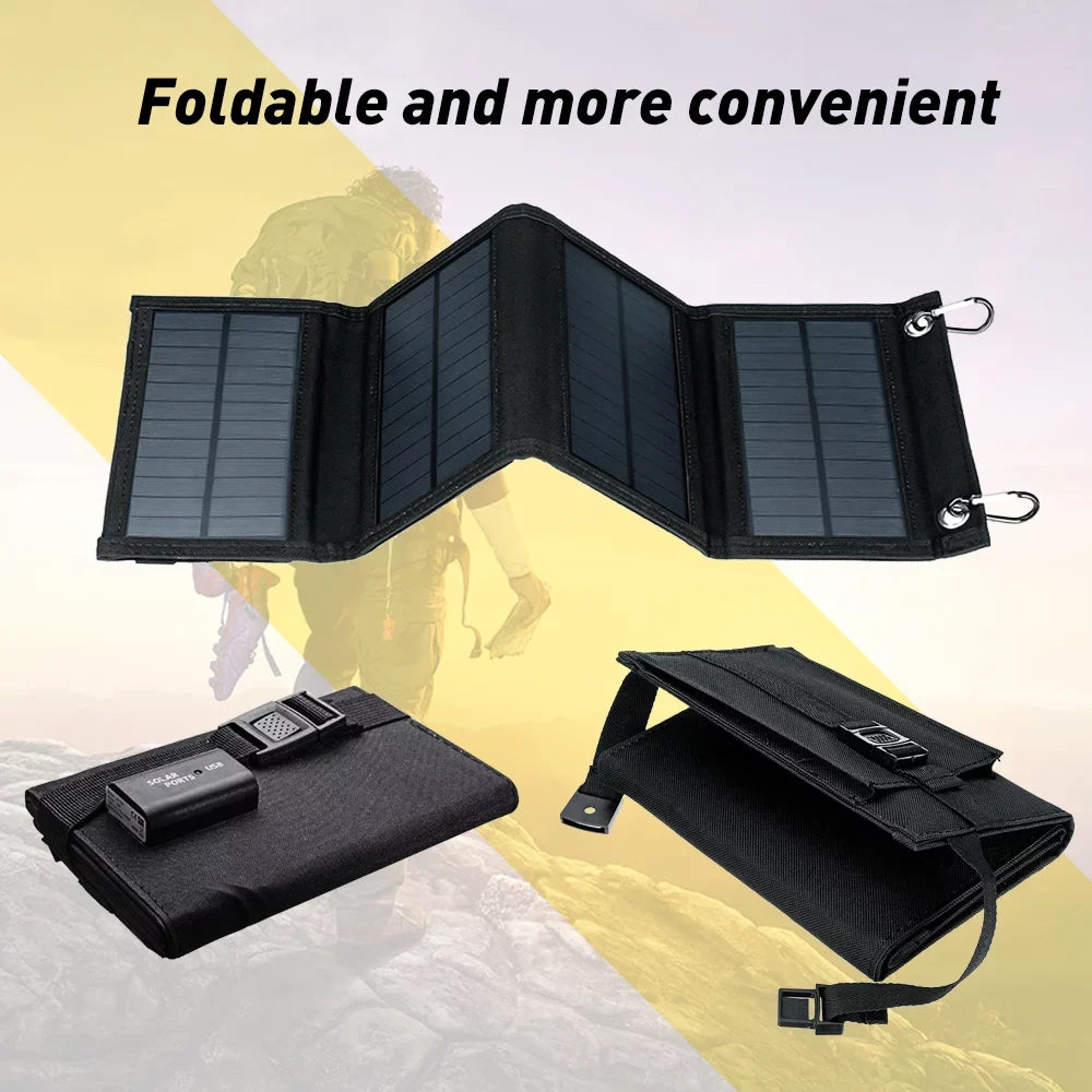 DFITO 80W USB Solar Panel Kit, Folding Power Bank, Portable Sun Power Solar Panel Charger for Outdoor Camping Hiking Phone Charger
