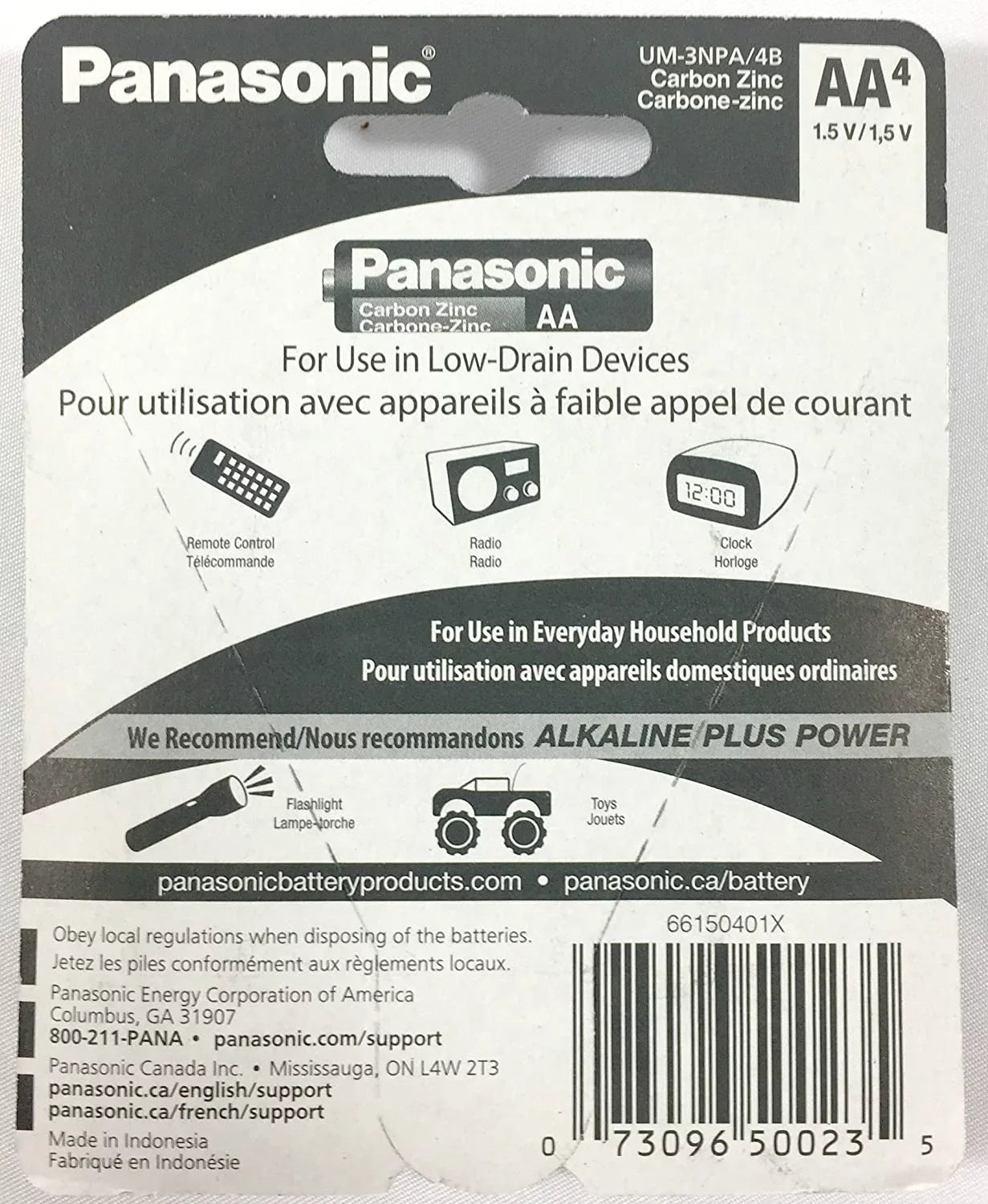100pc Panasonic AA Batteries Super Heavy Duty Power Carbon Zinc Double A Battery 1.5v