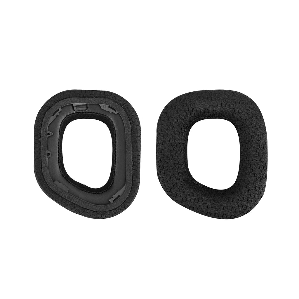 Geekria Comfort Mesh Fabric Replacement Ear Pads for Corsair HS80 RGB Wireless Headphones Ear Cushions, Headset Earpads, Ear Cups Protection Repair Parts (Black)
