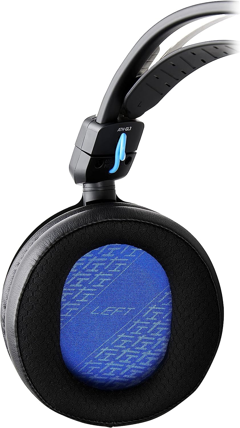 Audio Technica ATH-GL3BK Closed-Back Wired Gaming Headset - Black/Blue with an Additional 2 Year Coating by Epic Protect (2022)