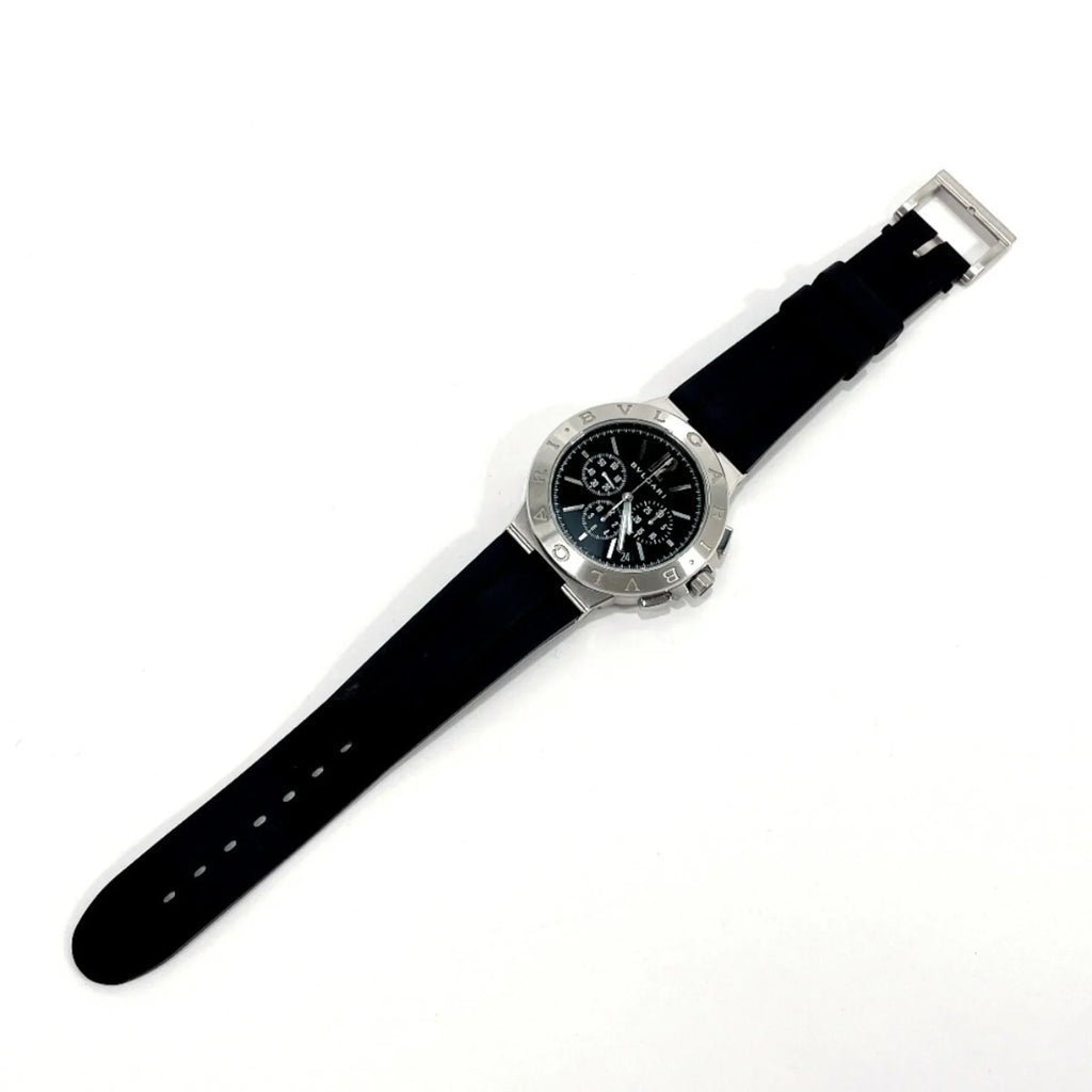 Pre-Owned Bvlgari Chrono Watch Stainless Steel Rubber BVLGARI DG41BSVDCH Men's Silver (Good)