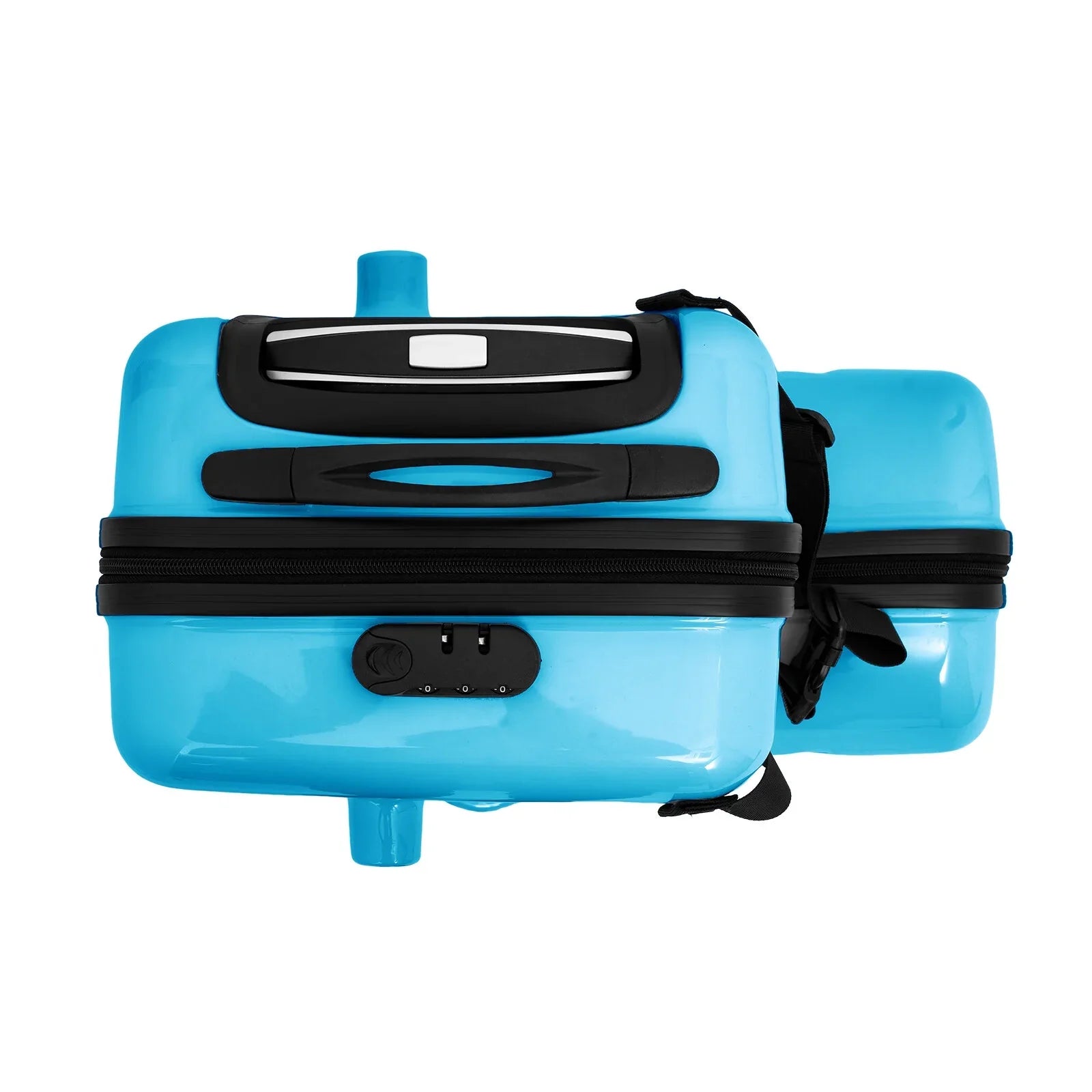AIQIDI 20" Kids Ride On Suitcase, Portable Spinner Wheels Trolley Luggage Blue Horse Shape Kids Travel Suitcase