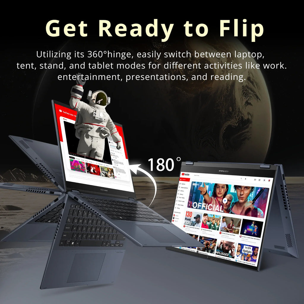 ASUS Vivobook S 14 Flip 14" FHD Touch Display, i5-12500H CPU, 8GB DDR4 RAM, 512GB SSD, NumberPad, Thunderbolt 4, Windows 11 Home, Quiet Blue, Hotface 32GB USB Card