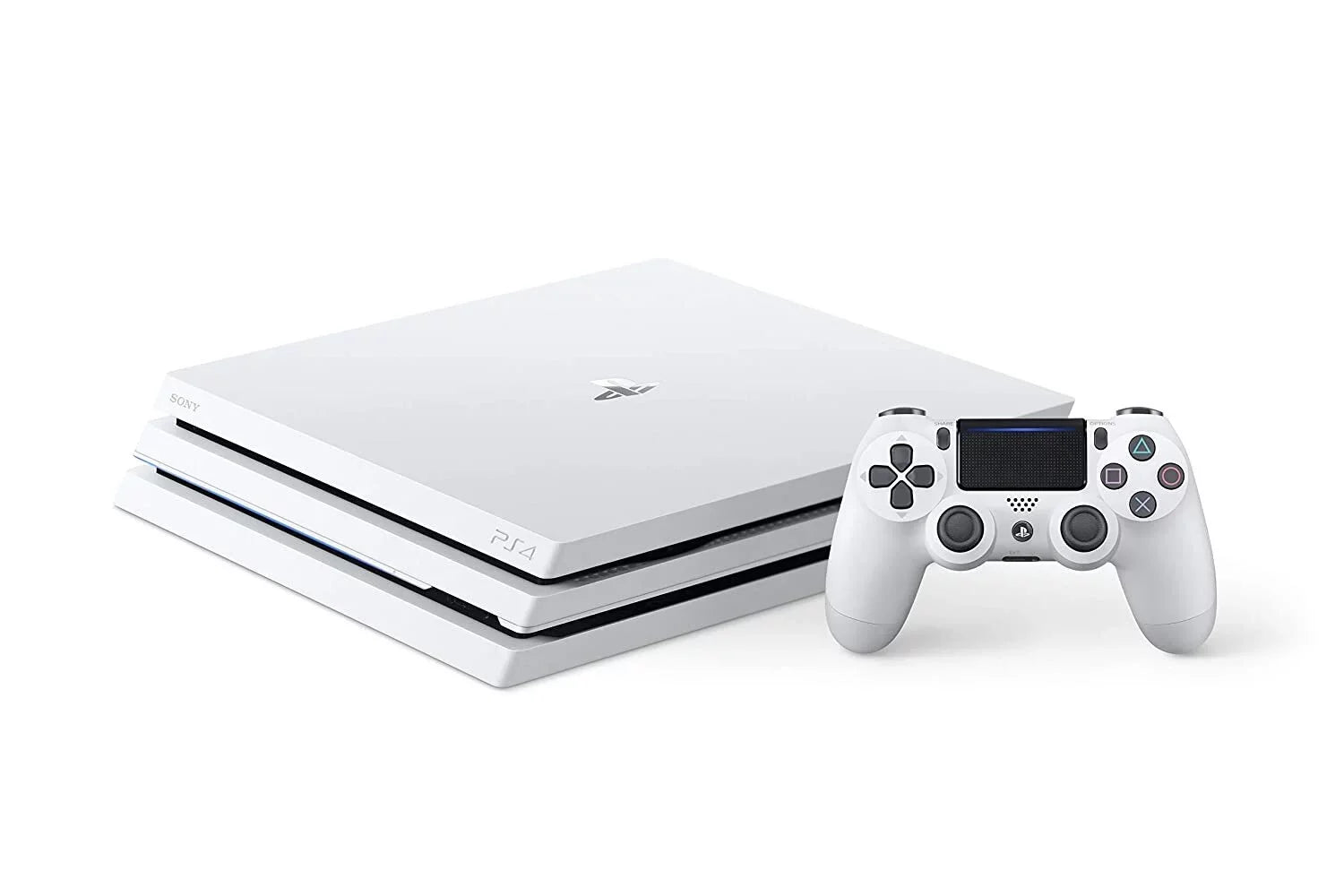 Sony PlayStation 4 Pro Glacier 1TB Gaming Consol White Included BOLT AXTION Bundle Like New