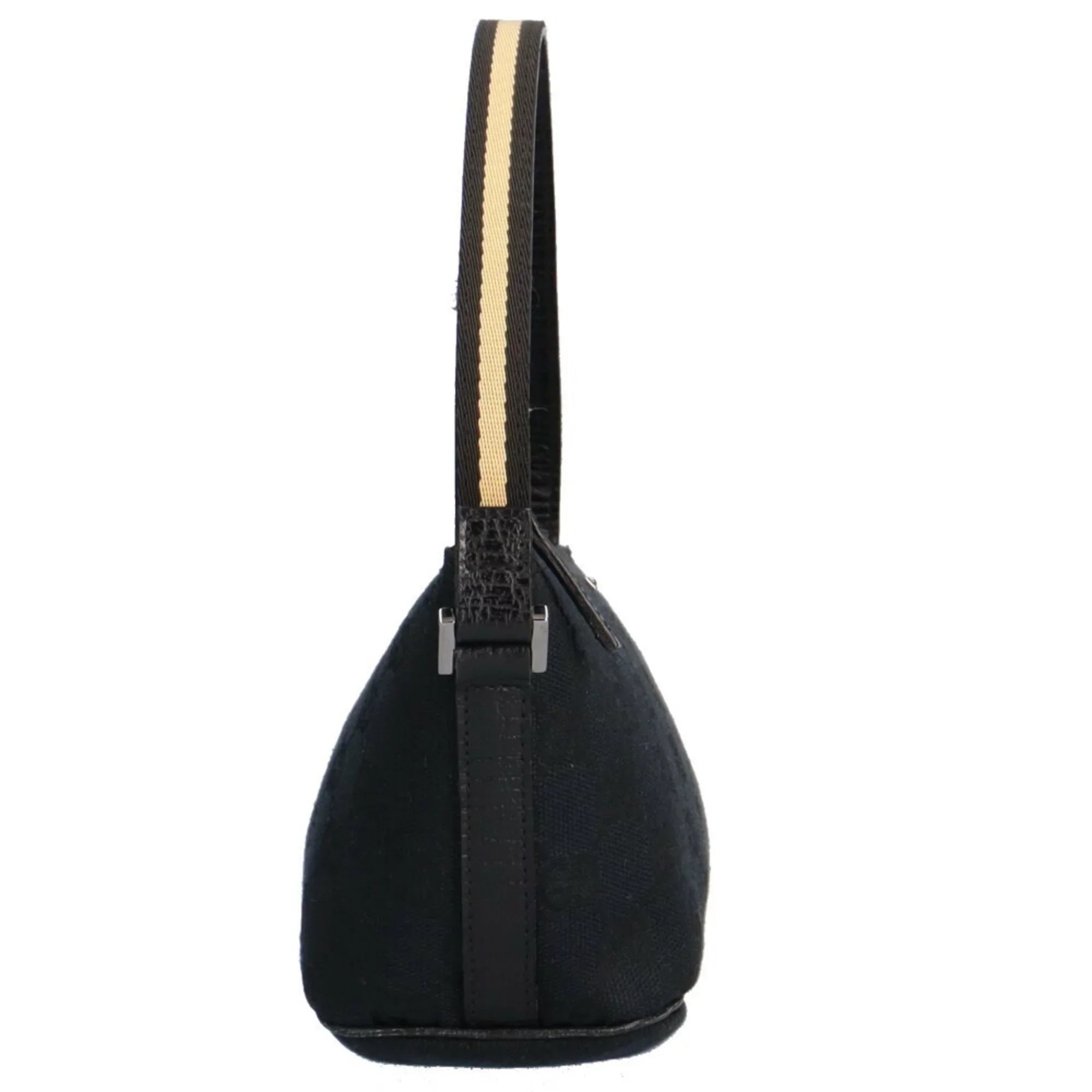 Pre-Owned Gucci sherry handbag GG canvas black ladies GUCCI (Good)
