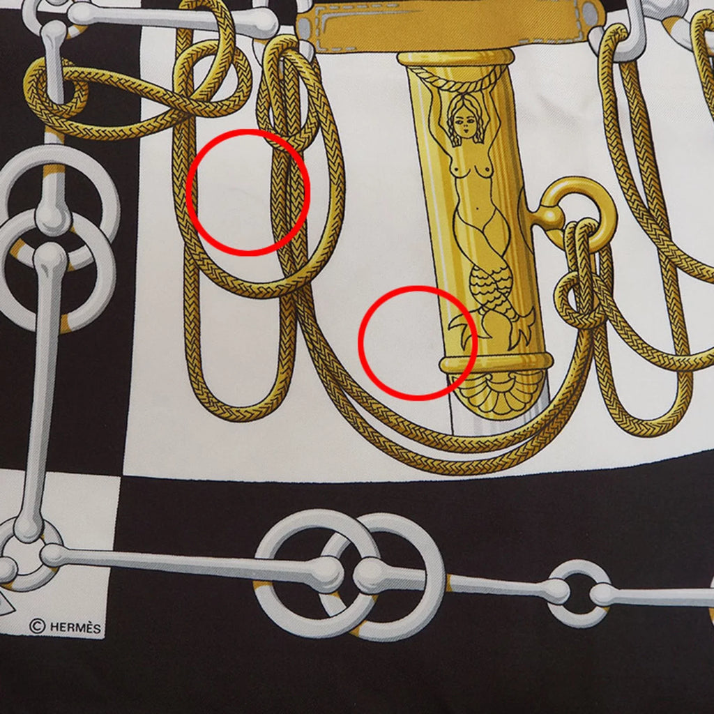 Pre-Owned Hermes Silk Scarf Black (Good)