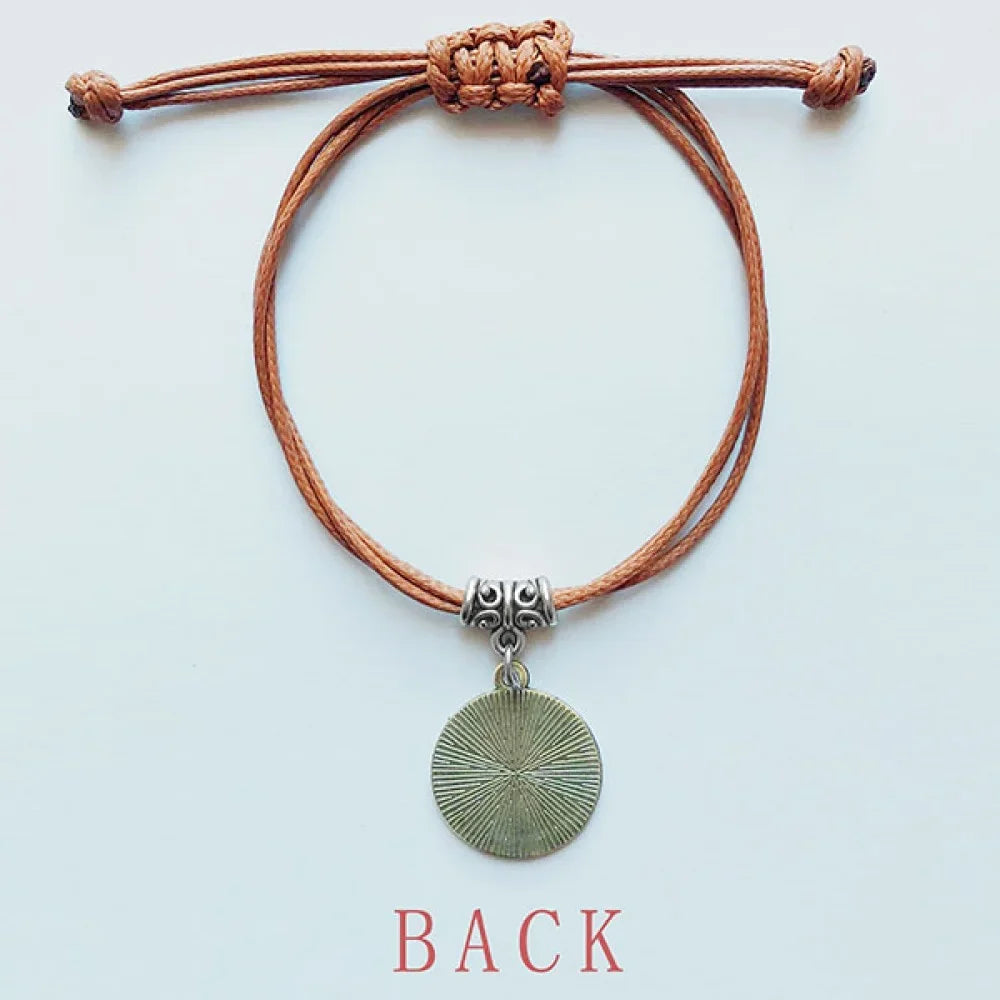 biscuit cup ice ball bracelet leather hide rope wristband brown jewelry