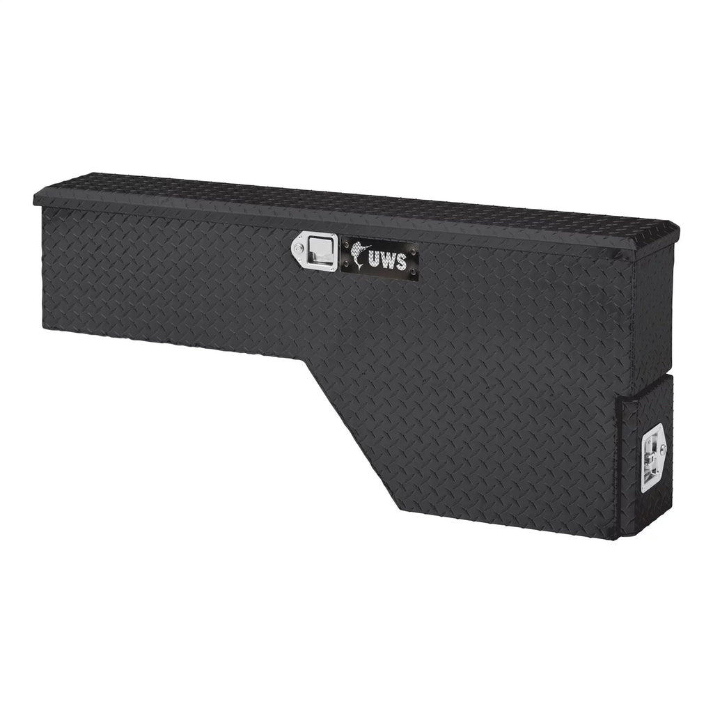UWS EC30012 48-Inch Driver-Side Gloss Black Heavy-Wall Aluminum Truck Fender Wheel Well Tool Box, Rigid Lid