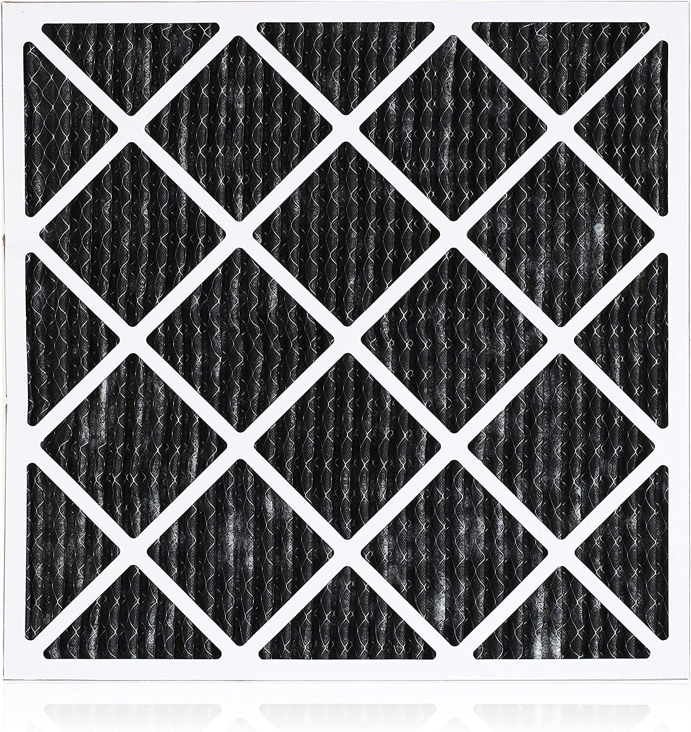 Filterbuy 25x25x1 MERV 8 Odor Eliminator Pleated HVAC AC Furnace Air Filters with Activated Carbon (12-Pack)