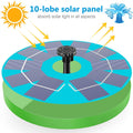 AISITIN 3W Solar Fountain Pump Solar Water Pump, Floating Fountain Built-in 1200mAh Battery, with 6 Nozzles, for Bird Bath, Fish Tank, Pond or Garden Decoration Solar Aerator Pump (Green)