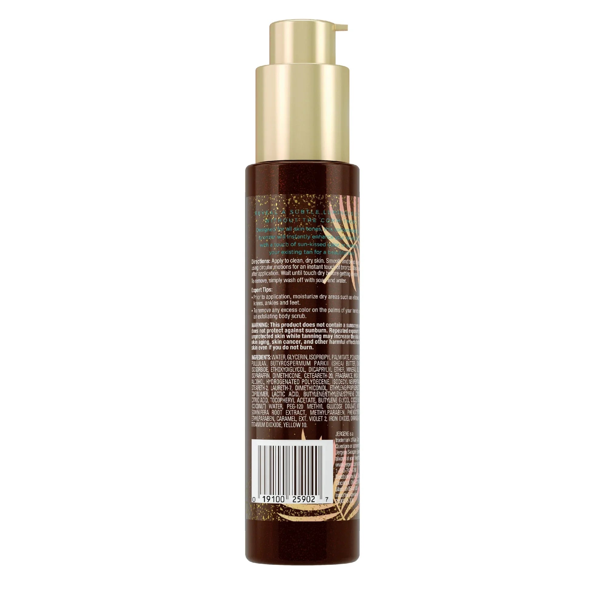 SOL by Jergens Self Tanner Body Bronzer, Sunless Tanner For All Unique Skin Tones, 3.4 fl oz
