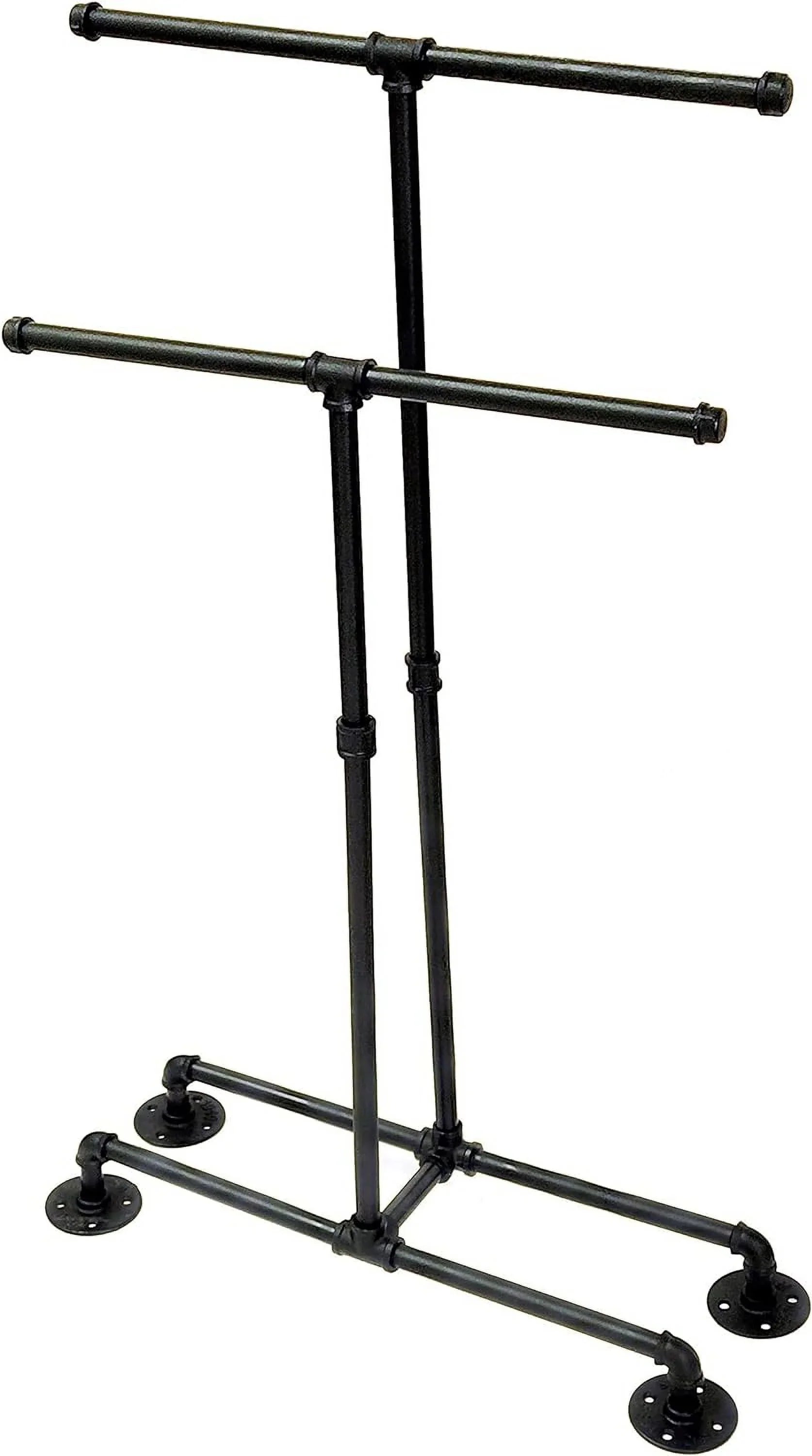 Bathroom Towel Rack, Wall Mounted Industrial Pipe Organizer Holder, Bath Hand Towel Washclothese Storage Holder, RV Camper Organizer Shelf (Black, Standing 40")