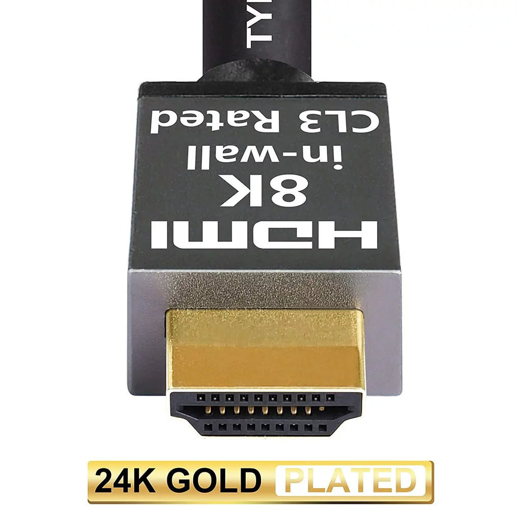 8K HDMI 2.1 Cable 15 Feet CL3 in Wall Rated 8K60Hz 4K120Hz eARC ARC HDCP 2.3 2.2 Ultra High Speed Fitting