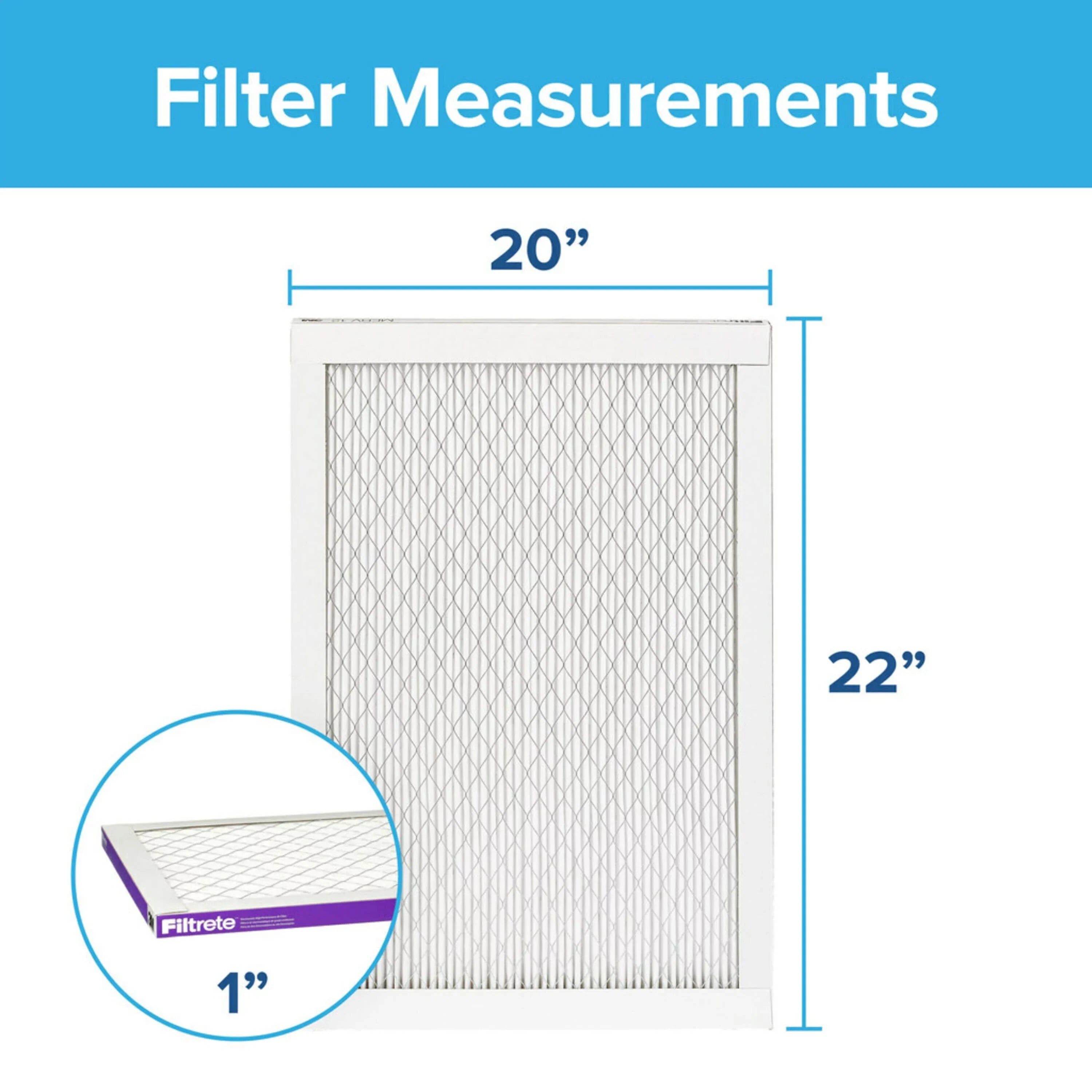 Filtrete by 3M, 20x22x1, MERV 12, Advanced Allergen Reduction HVAC Furnace Air Filter, Captures Allergens, Bacteria, Viruses, 1500 MPR, 4 Filters