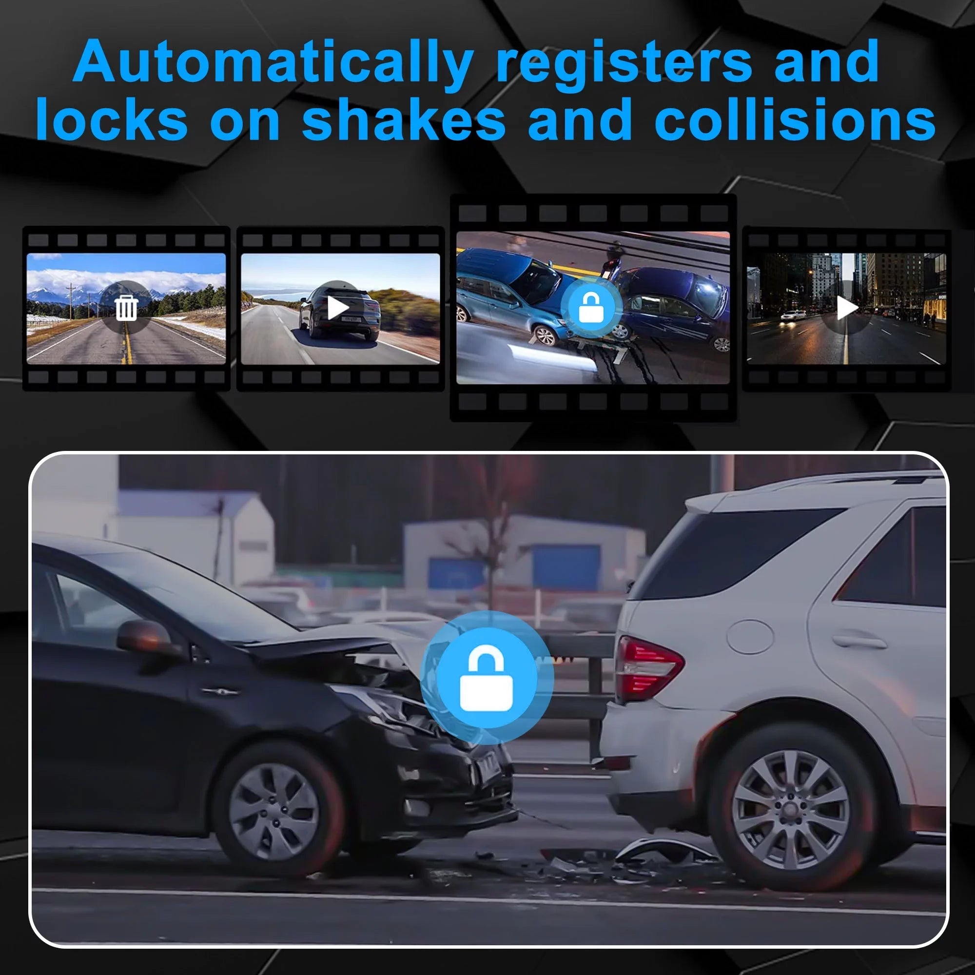 Car Rear View Mirror Camera, TSV 1080P Dash Cam Backup Camera, Dual Driving Recorder with Night Vision, G-Sensor, IPS Touch Screen
