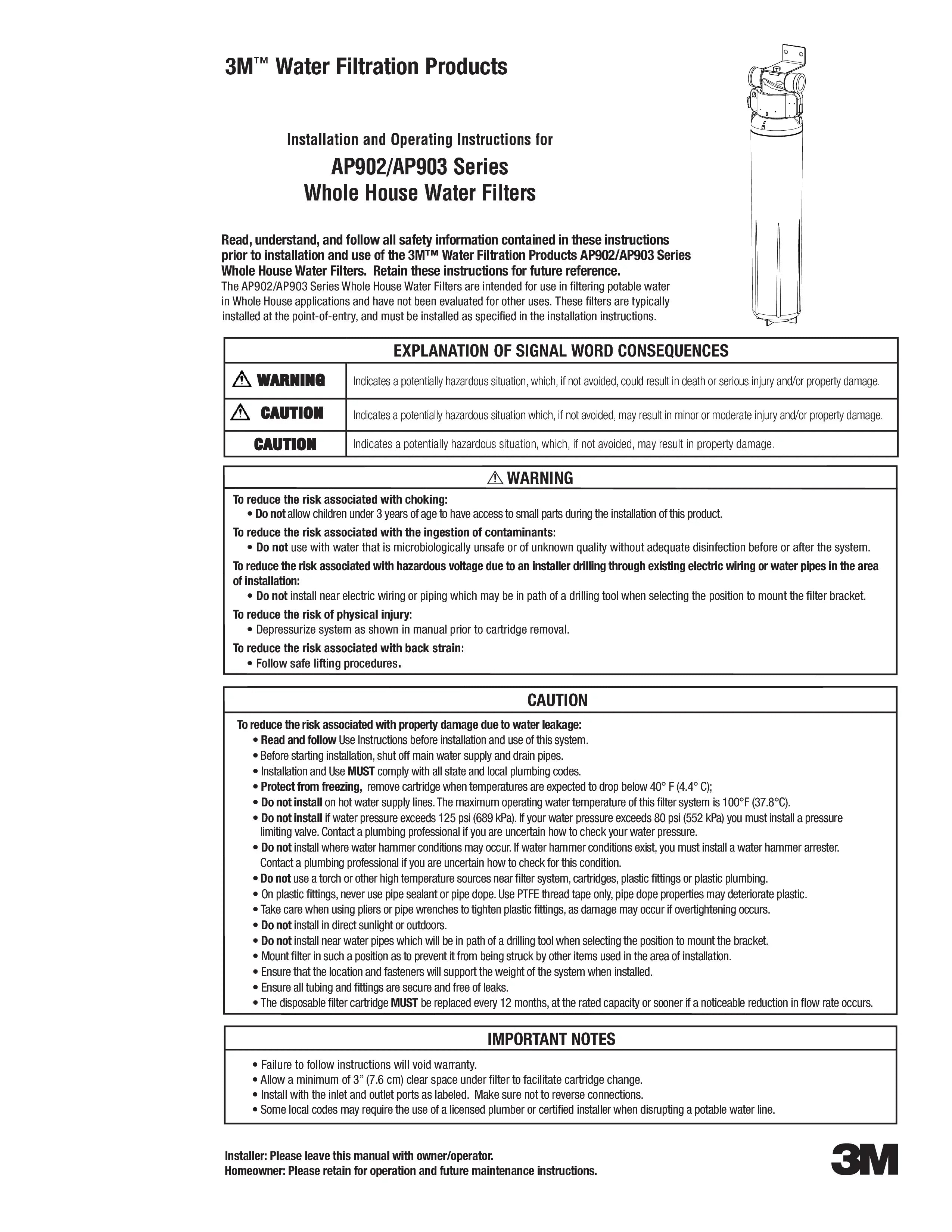 3M Aqua-Pure AP917HD-S Whole House Water Filter Cartridge, Sanitary Quick-Change, for AP904 Systems