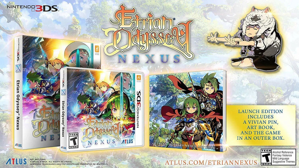 Etrian Odyssey Nexus - Launch Edition - Nintendo 3DS [2DS RPG Art Book] NEW