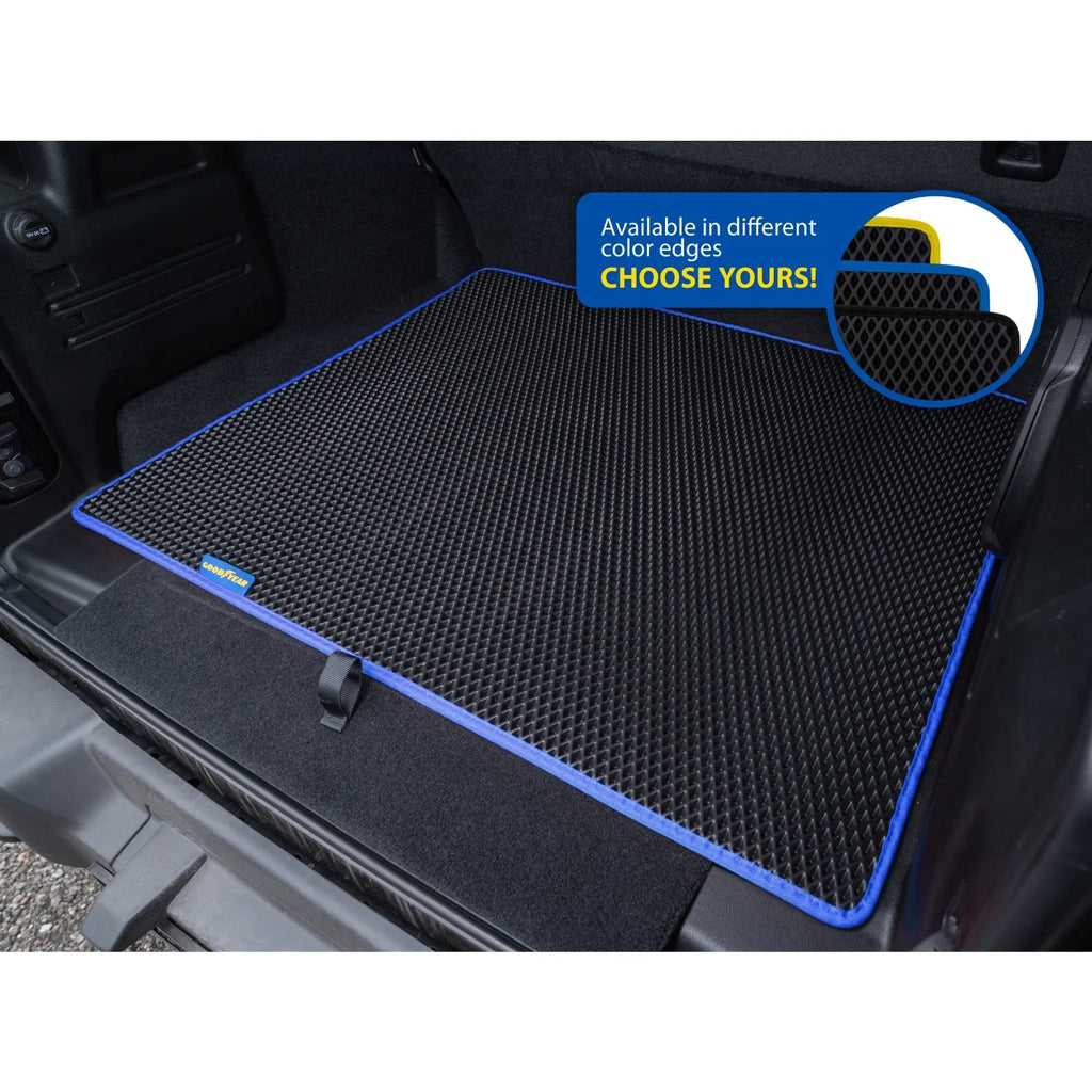 Goodyear Custom Fit Cargo Mat Liner for Jeep Wrangler 2019-2024 - Heavy Duty Trunk Liner, Dimond Shape, Luggage with Waterproof, Liquid & Dirt Trapping Technology - Anti-Slip Cargo Liner-GY004563