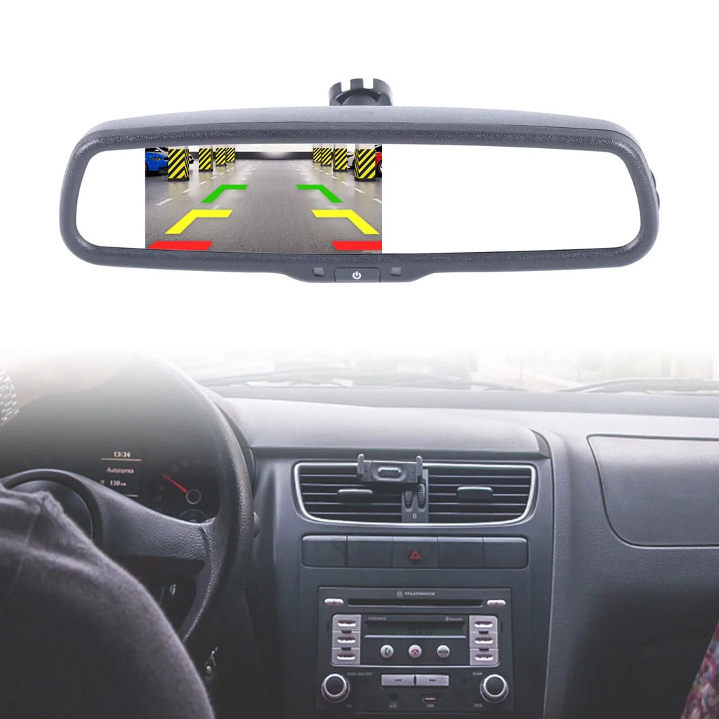 Miumaeov 4.3'' Electronic Car Rear View TFT LCD Mirror Monitor with Bracket For Backup Camera Parking Reverse
