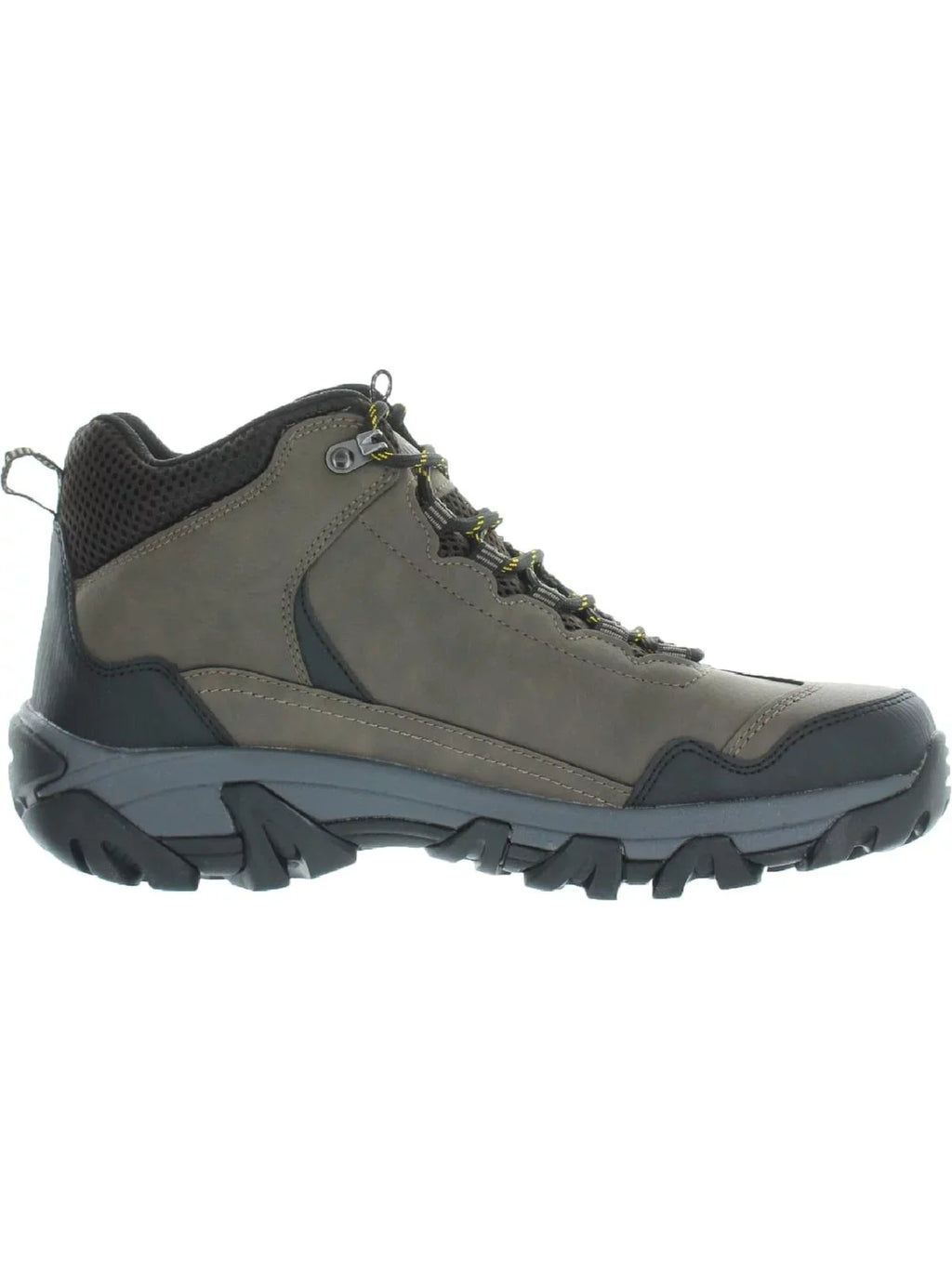 Khombu Mens Faux Leather Memory Foam Hiking Boots