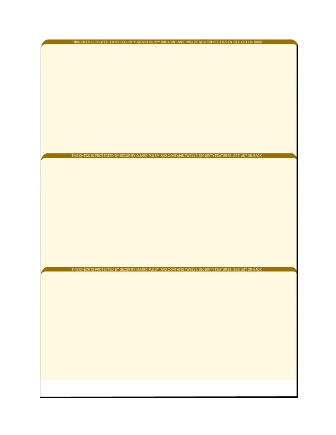 Zapco High-Security Check Paper, Organic w Complex Background Pattern, 8-1/2" x 11", Microperfed with 3-Up Checks, 12 Security Features - PACK OF 100 SHEETS